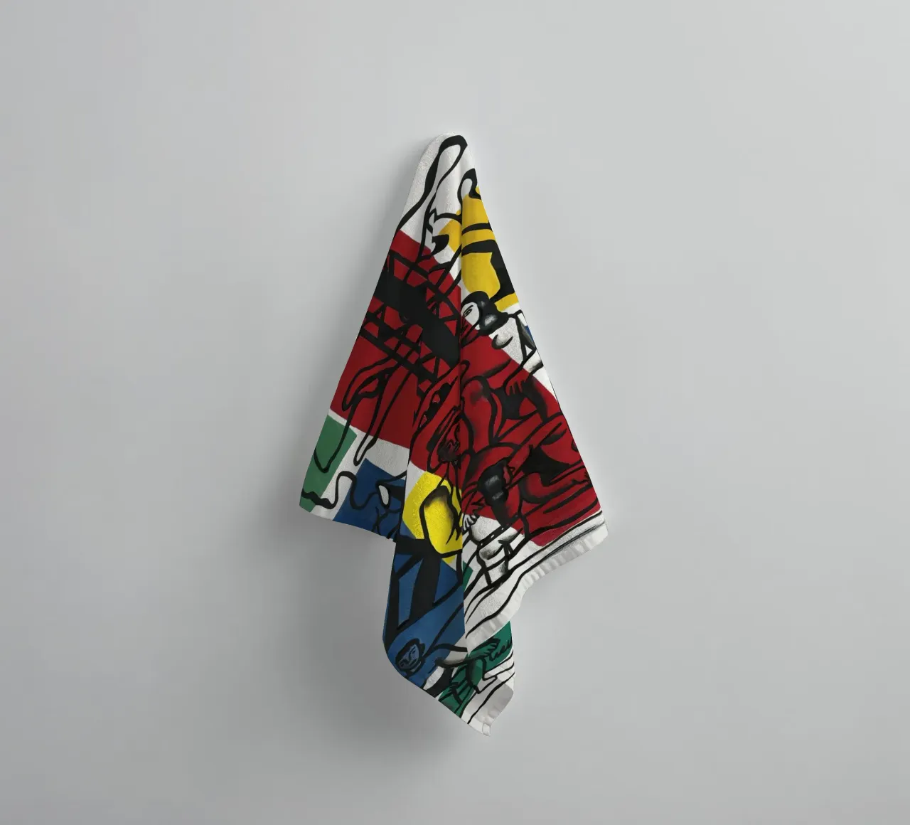 Fernand Léger: Countryside Outing, Bold Post-Cubist Landscap towel by NorwesClub