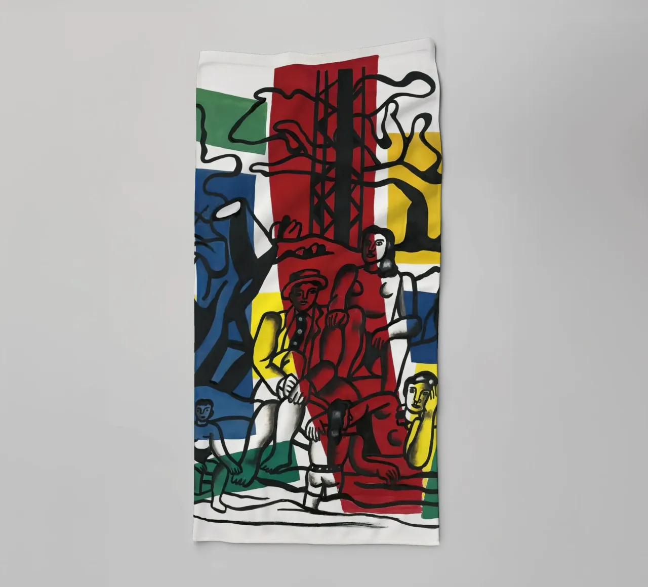 Fernand Léger: Countryside Outing, Bold Post-Cubist Landscap towel by NorwesClub