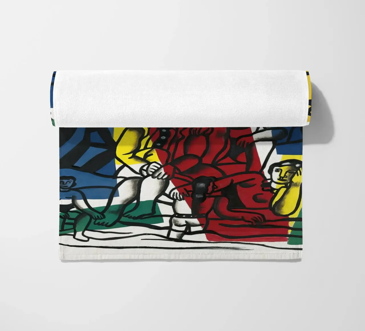 Fernand Léger: Countryside Outing, Bold Post-Cubist Landscap beach towel by NorwesClub