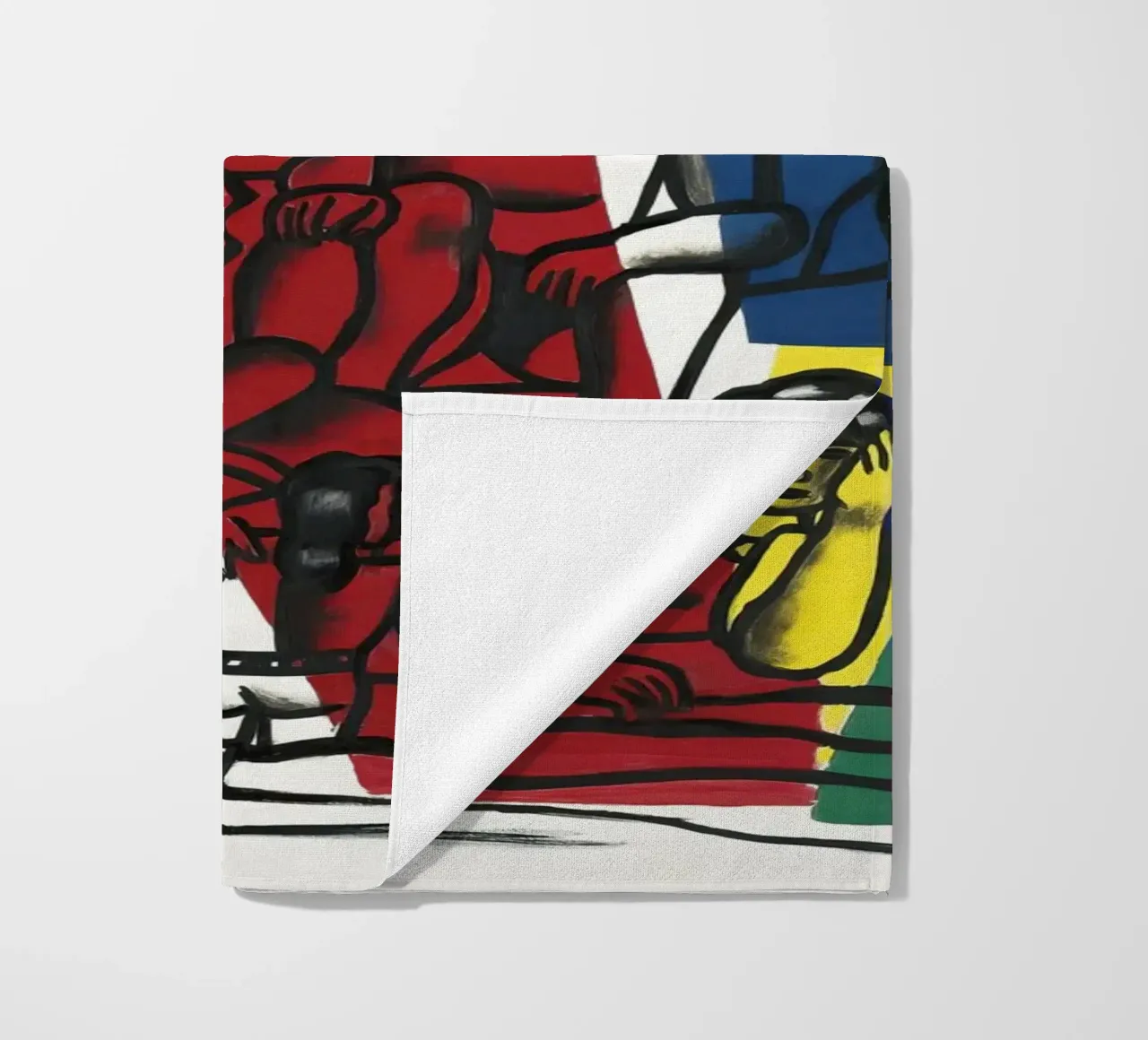 Fernand Léger: Countryside Outing, Bold Post-Cubist Landscap beach towel by NorwesClub