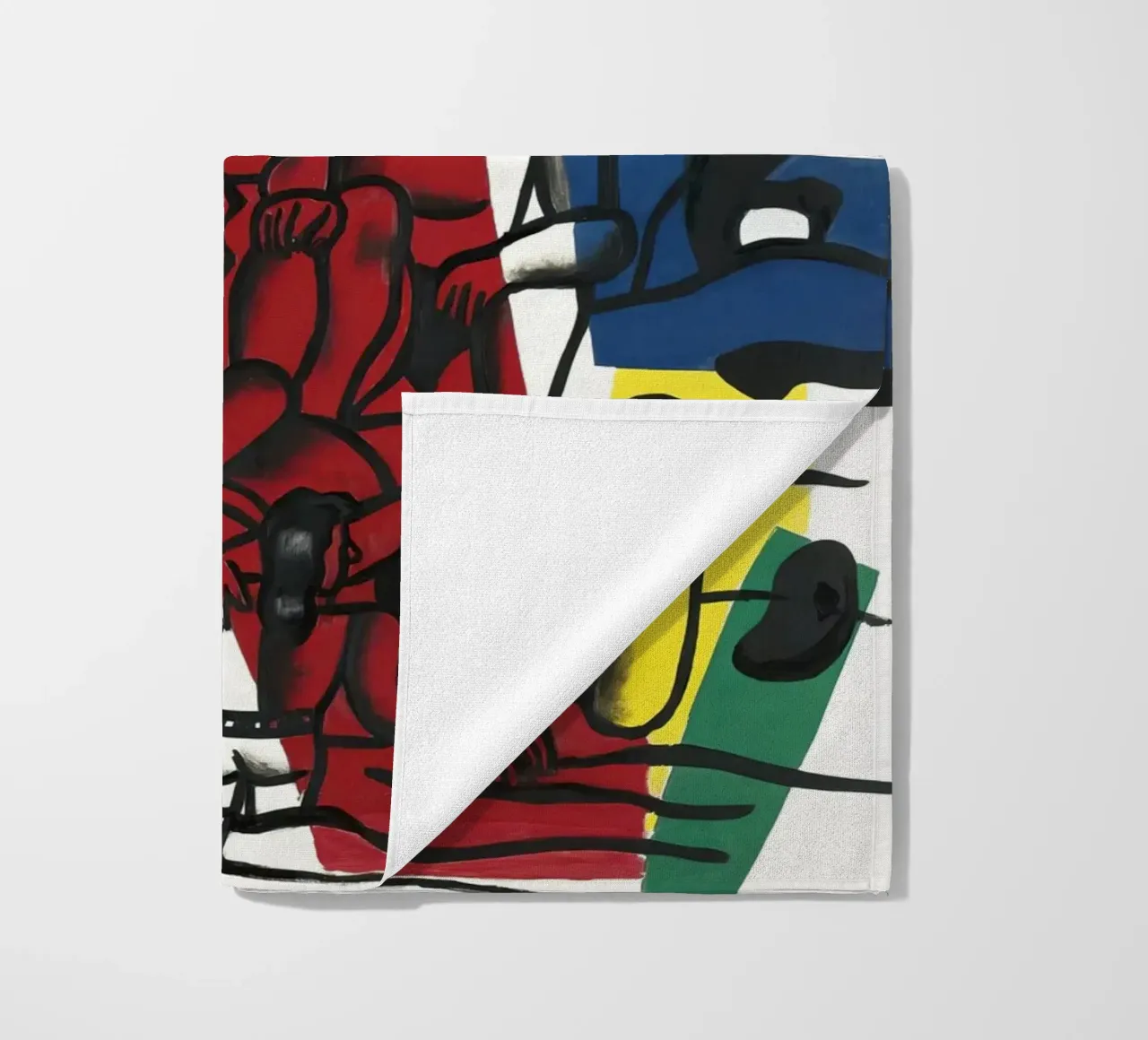 Fernand Léger: Countryside Outing, Bold Post-Cubist Landscap beach towel by NorwesClub
