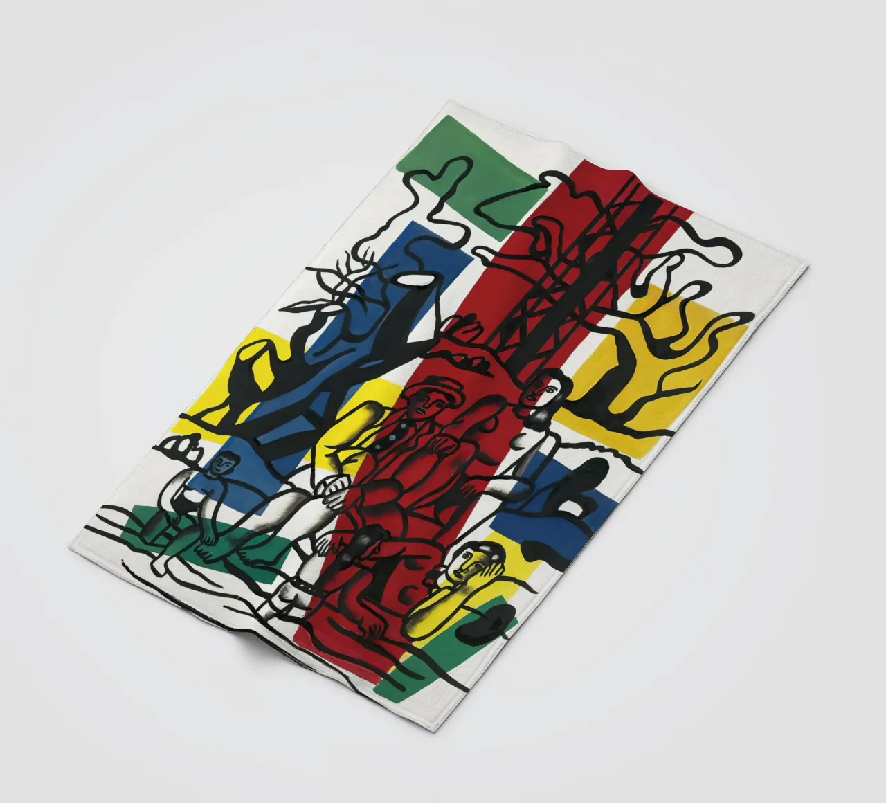 Fernand Léger : Sortie à la campagne, Paysage post-cubiste audacieux plaid polaire de NorwesClub
