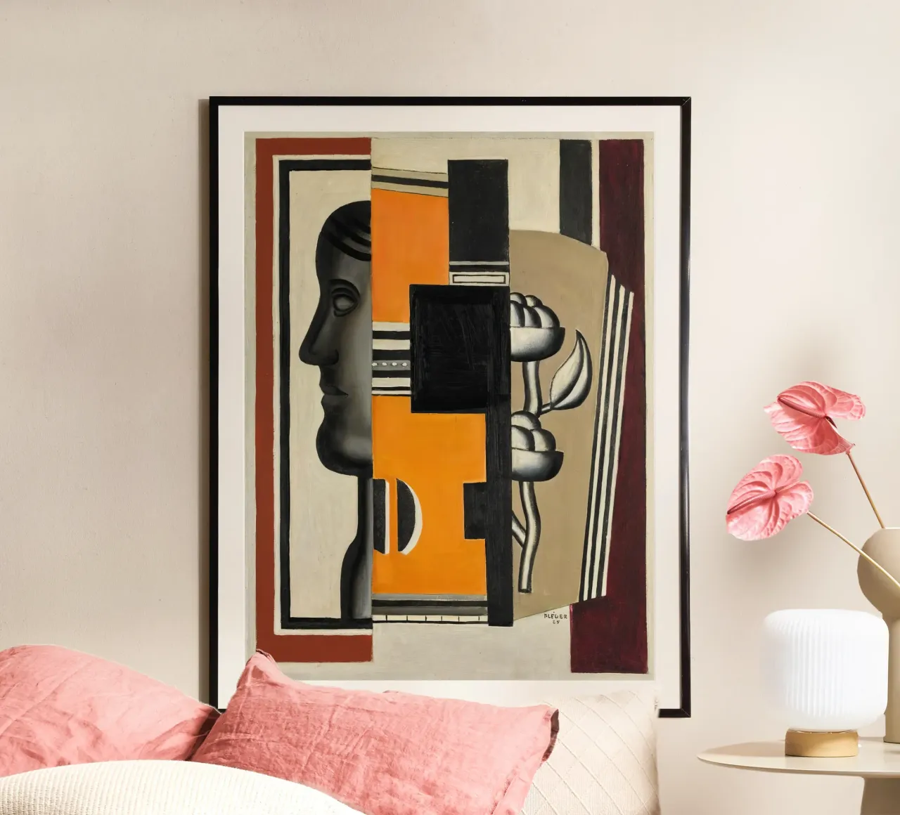 Le buste" de Fernand Léger : Abstraction puriste, 1925 Masterp poster avec cadre en plastique de NorwesClub