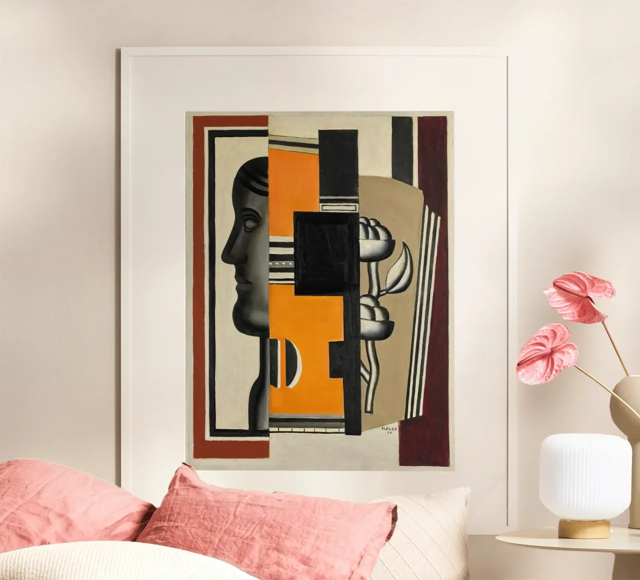 Le buste" de Fernand Léger : Abstraction puriste, 1925 Masterp poster avec cadre en plastique de NorwesClub
