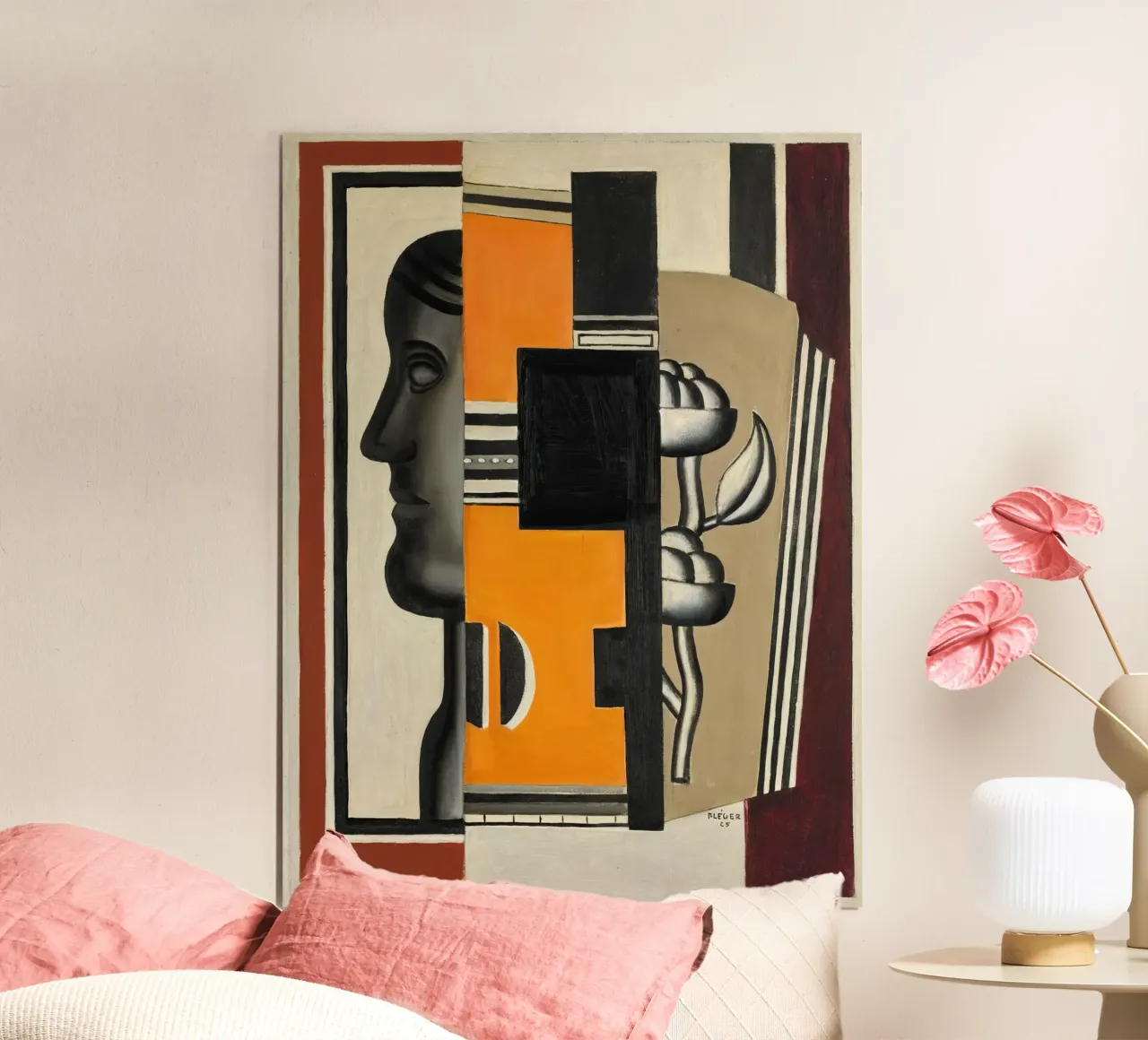 Le buste" de Fernand Léger : Abstraction puriste, 1925 Masterp poster avec cadre en plastique de NorwesClub