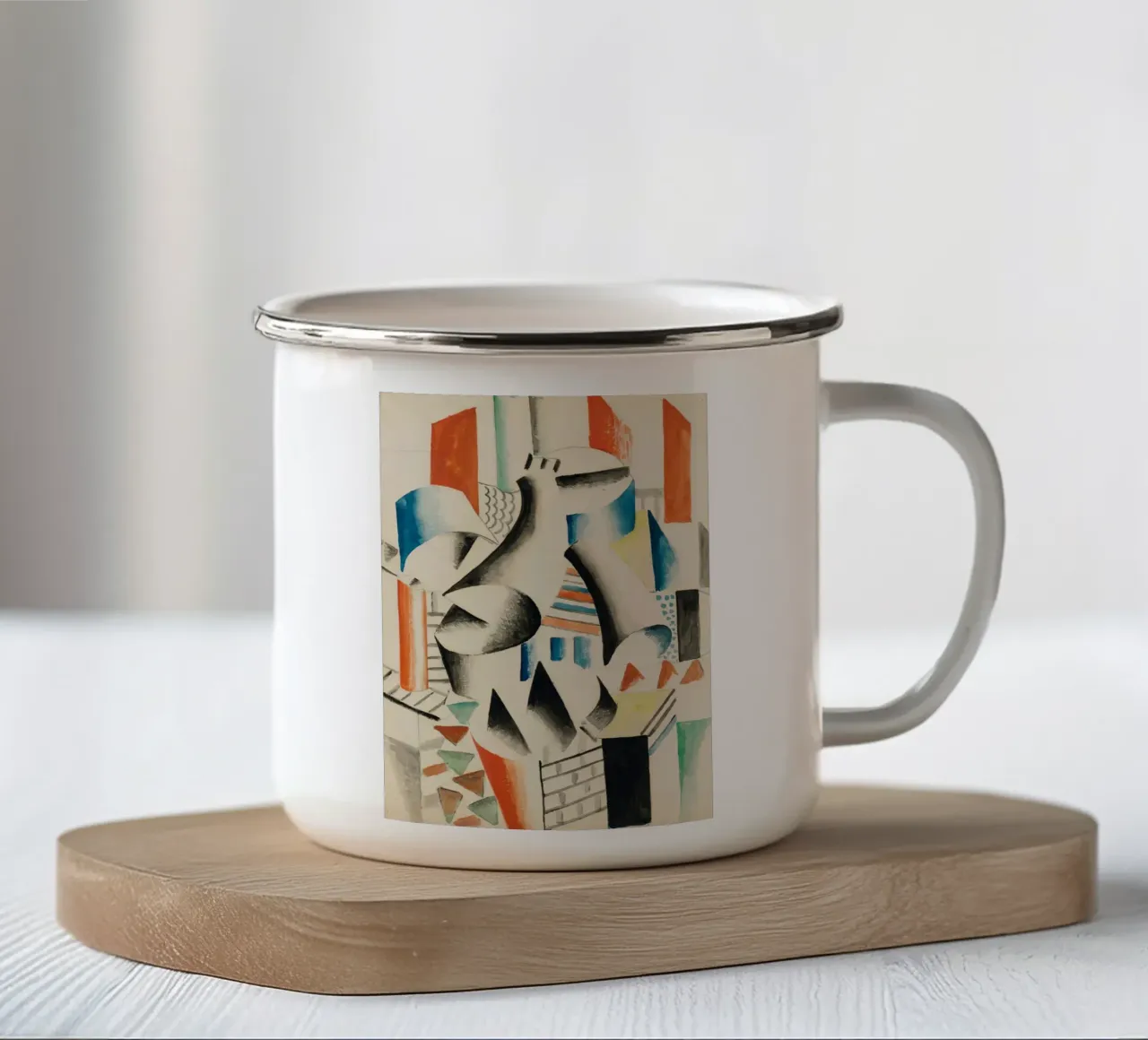 Fernand Léger: "Il massone" - Cubismo meccanico, 1918 Abstrac tazza in smalto da NorwesClub