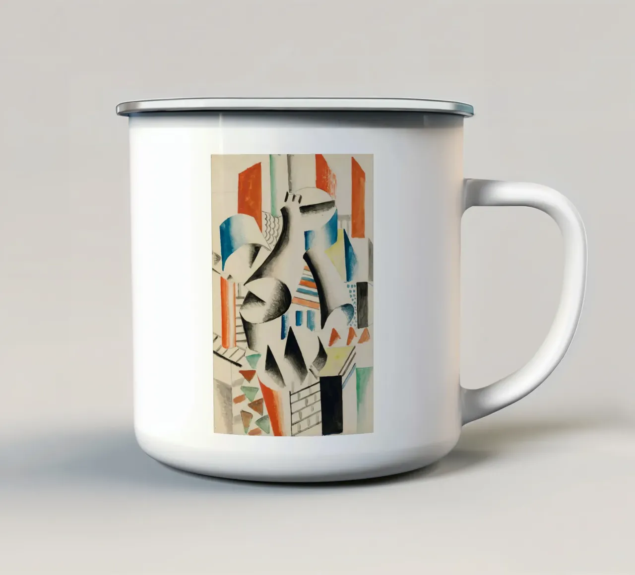 Fernand Léger: "Il massone" - Cubismo meccanico, 1918 Abstrac tazza in smalto da NorwesClub
