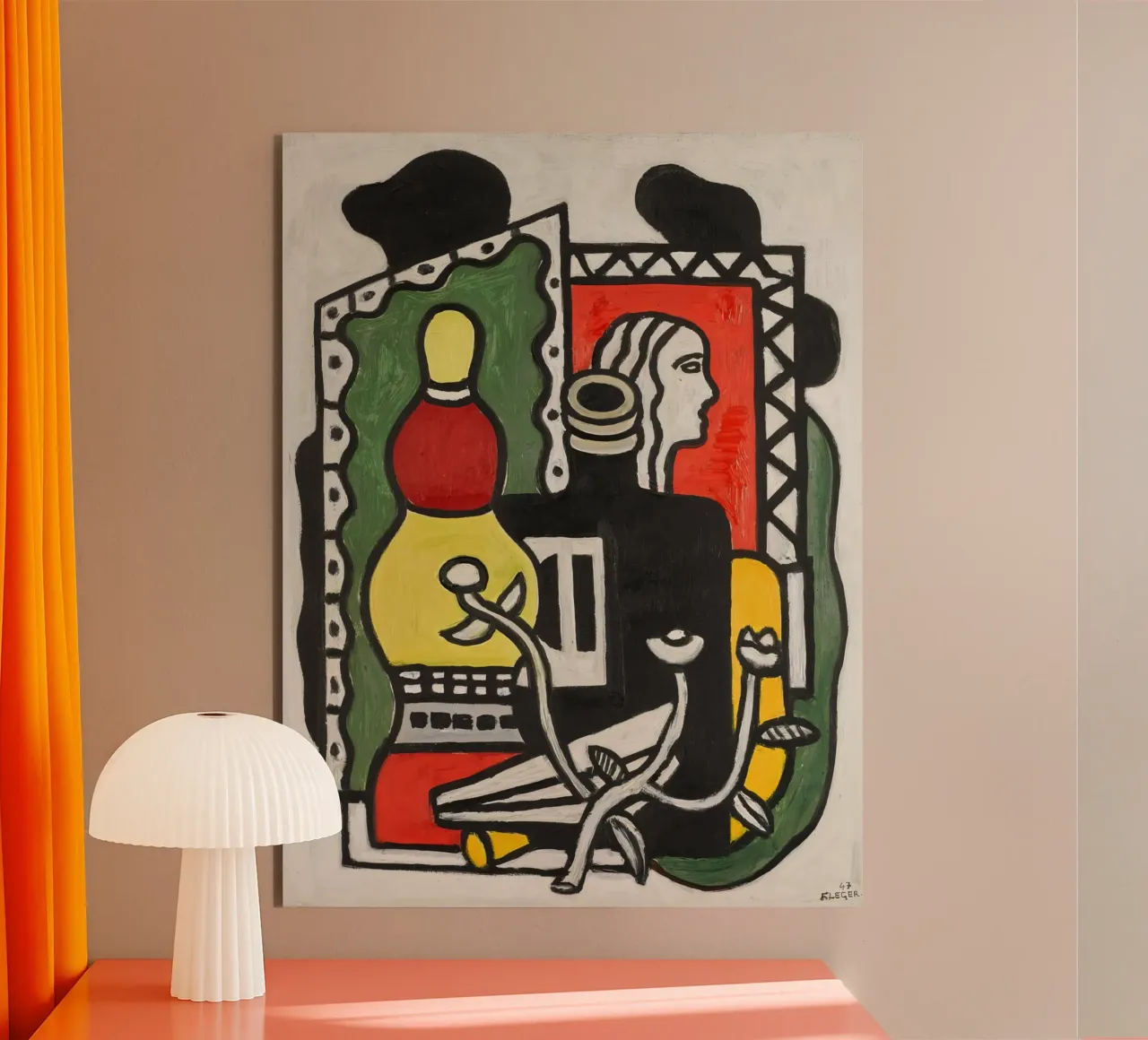 Fernand Léger: "Il vaso nero" - Audace natura morta post-cubista alluminio dibond da NorwesClub
