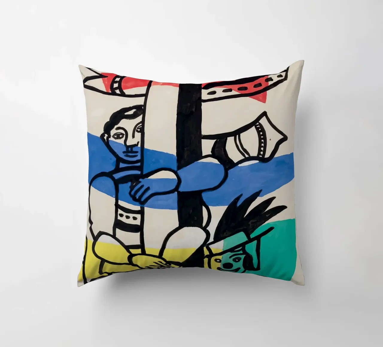 Fernand Léger: "Due clown" - Cubismo circense vibrante, 1953 cuscino da NorwesClub