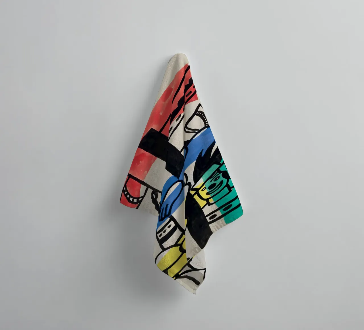 Fernand Léger: "Due clown" - Cubismo circense vibrante, 1953 asciugamano da bagno da NorwesClub