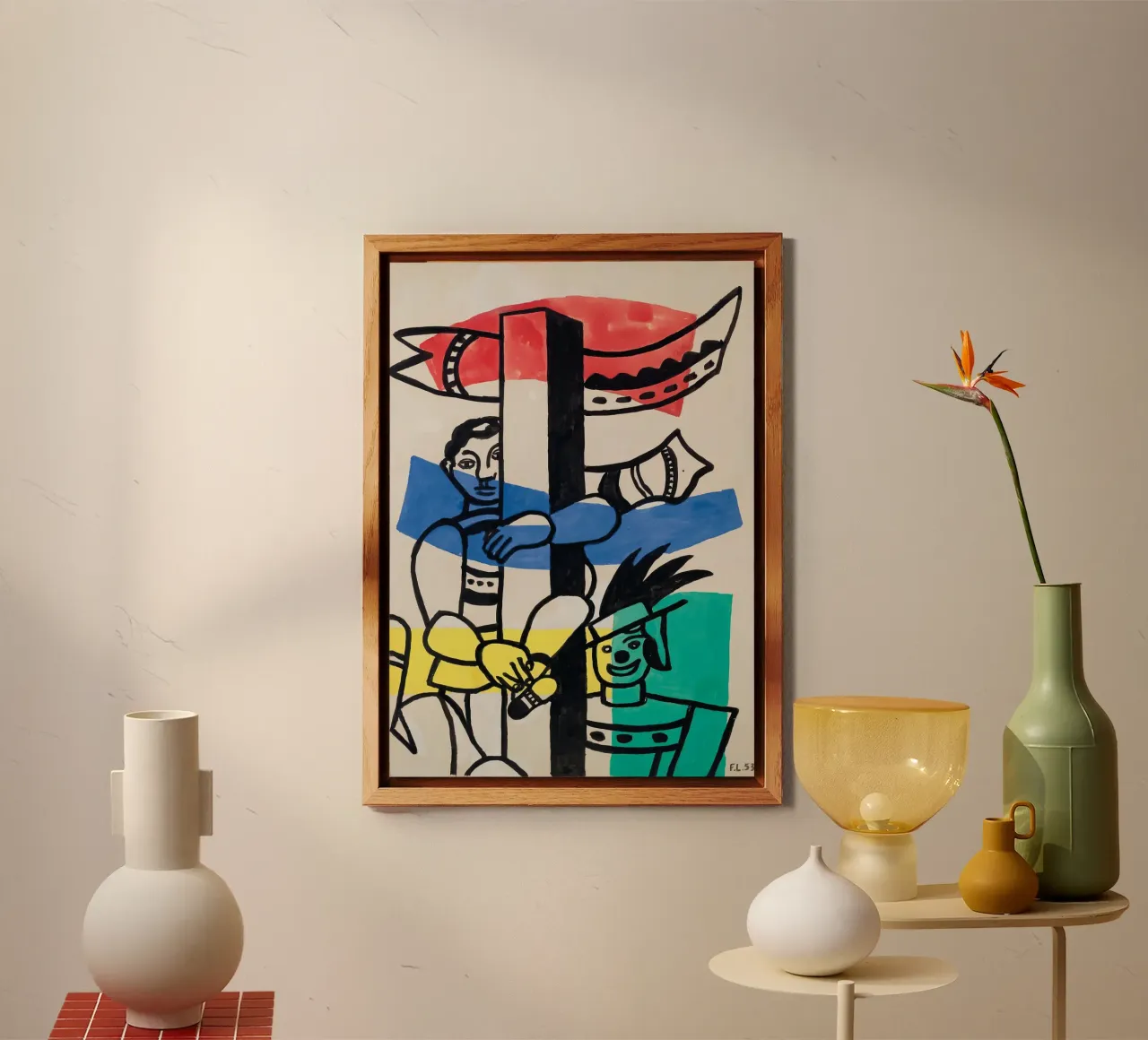Fernand Léger: "Due clown" - Cubismo circense vibrante, 1953 alluminio dibond da NorwesClub