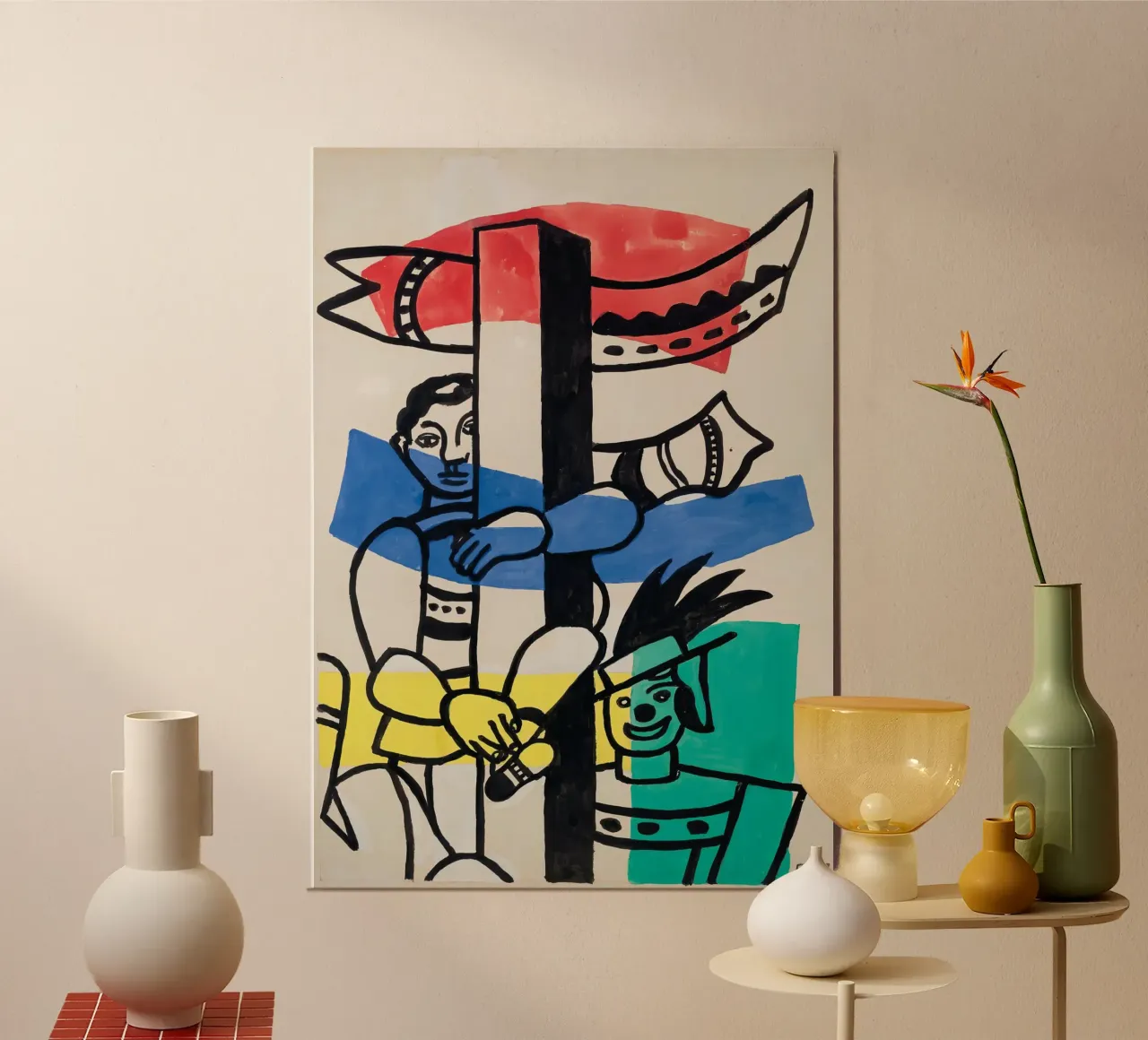 Fernand Léger: "Due clown" - Cubismo circense vibrante, 1953 carta hahnemühle da NorwesClub