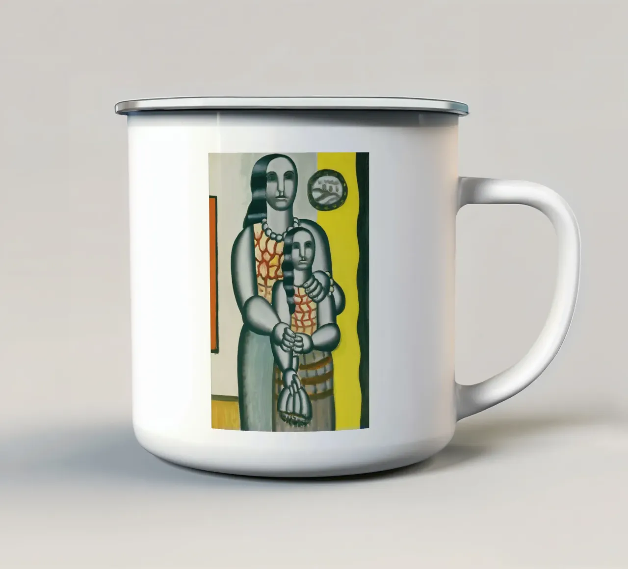 Fernand Léger: "De twee zussen" - Puristisch portret, 1929 emaille mok van NorwesClub