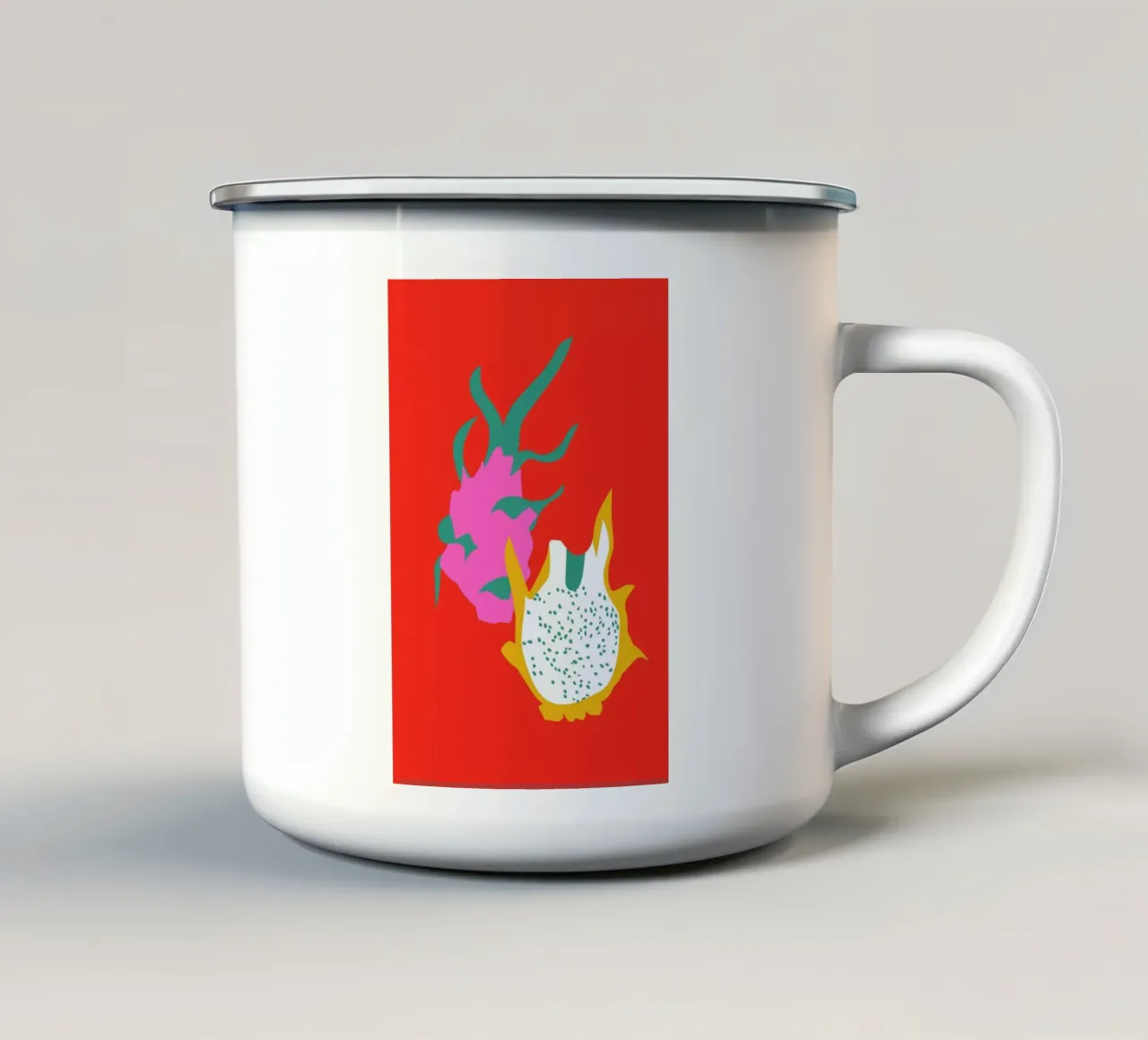Dragonfruit tazza in smalto da Mariery Young