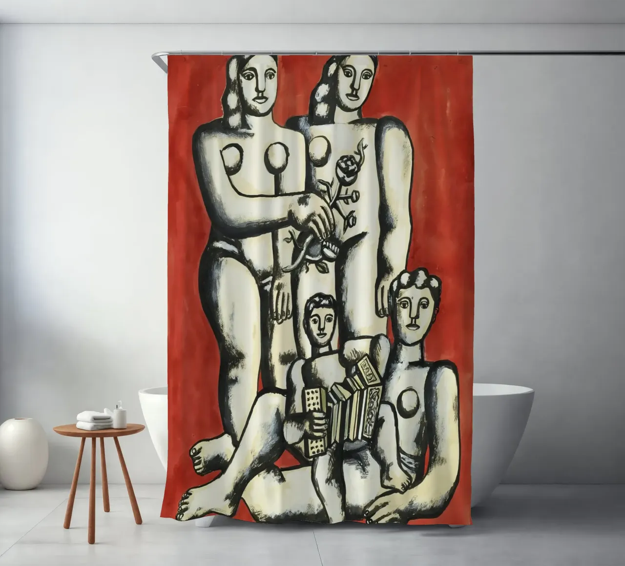 Fernand Léger Donne cubiste, Stampa d'arte moderna, Figure in grassetto, tenda da doccia da NorwesClub