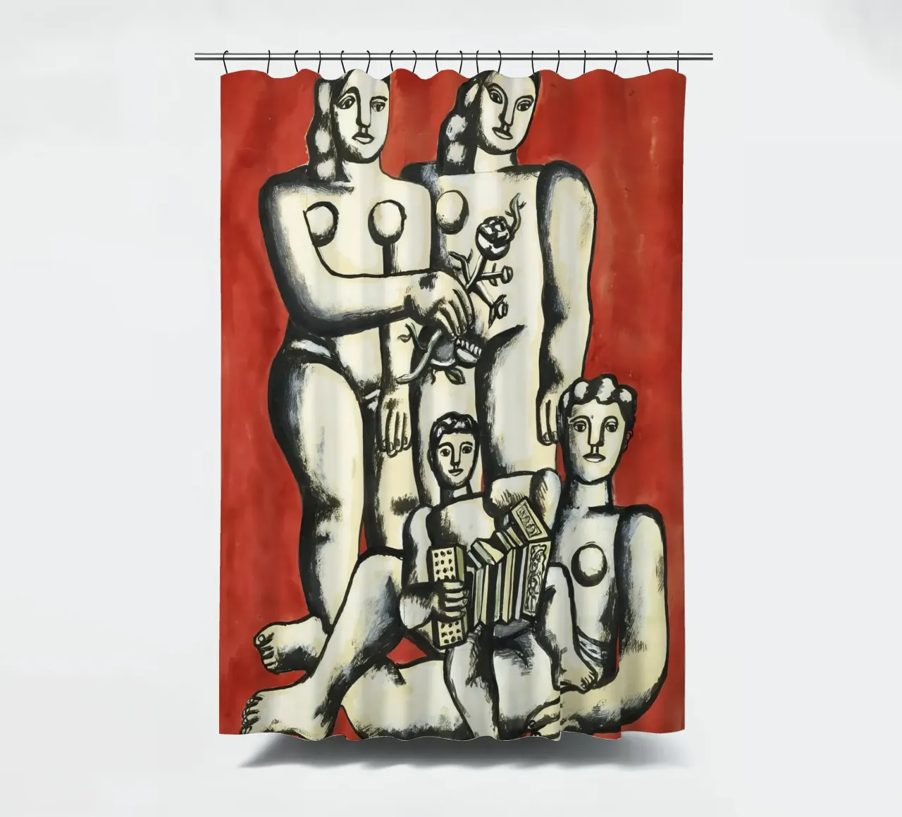 Fernand Léger Donne cubiste, Stampa d'arte moderna, Figure in grassetto, tenda da doccia da NorwesClub