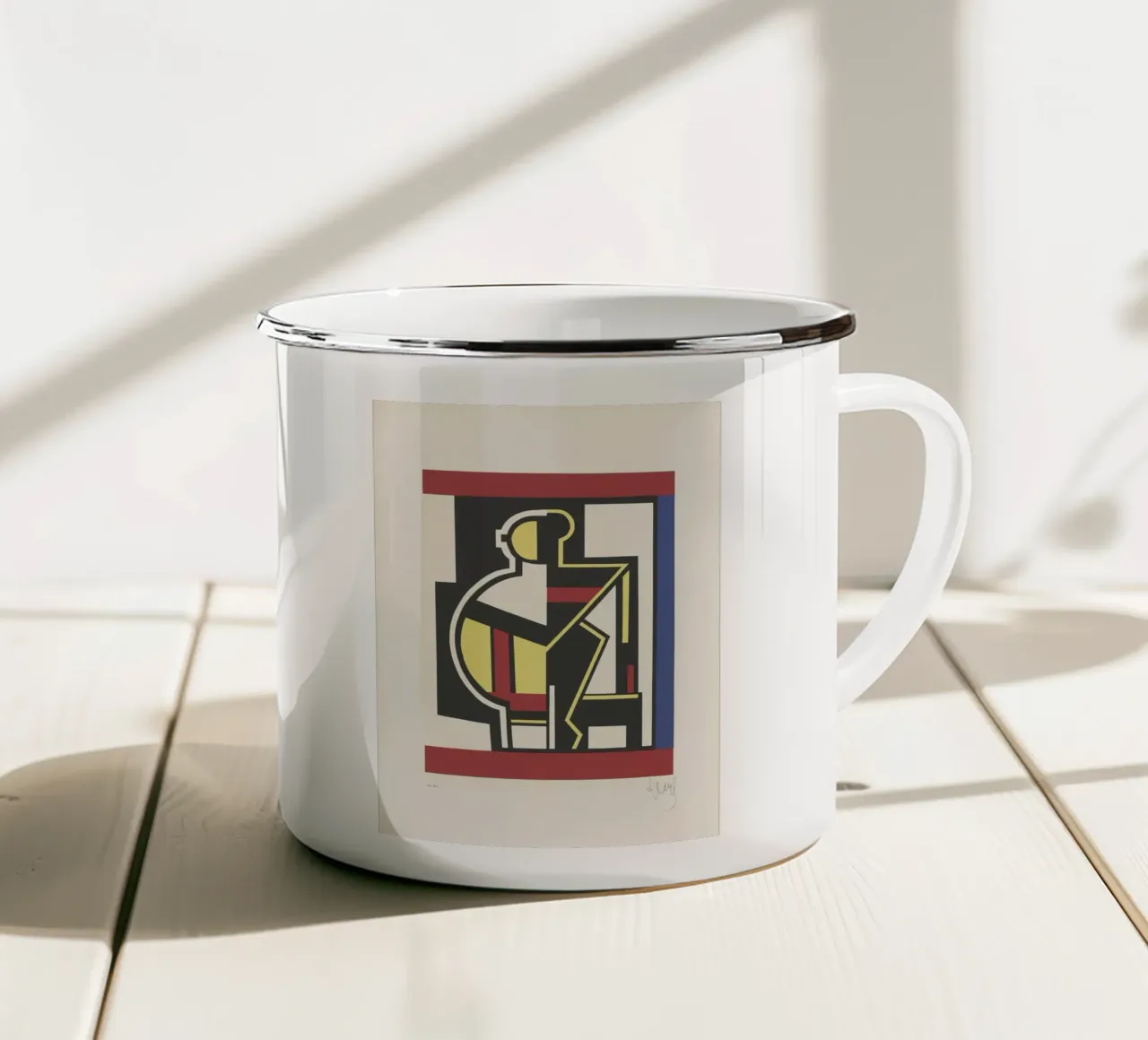 Fernand Léger Mechanical Period, Cubist Abstraction, Industr enamel mug by NorwesClub