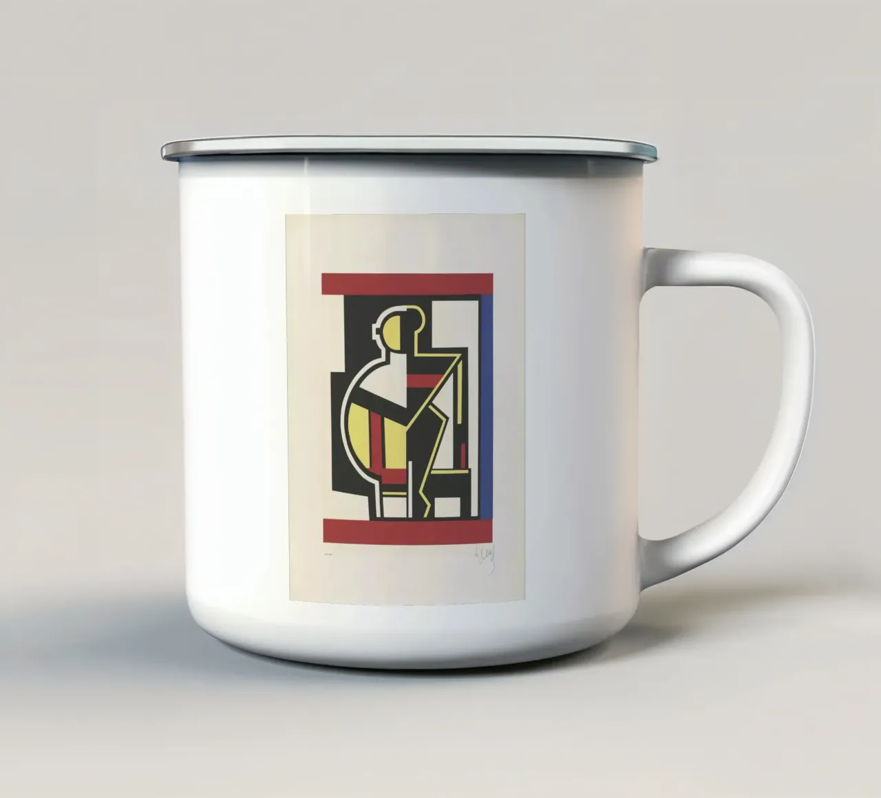 Fernand Léger Mechanical Period, Cubist Abstraction, Industr enamel mug by NorwesClub