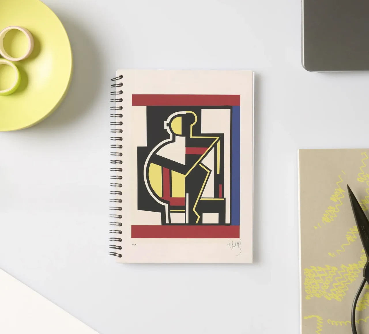 Fernand Léger Mechanical Period, Cubist Abstraction, Industr spiral notebook by NorwesClub