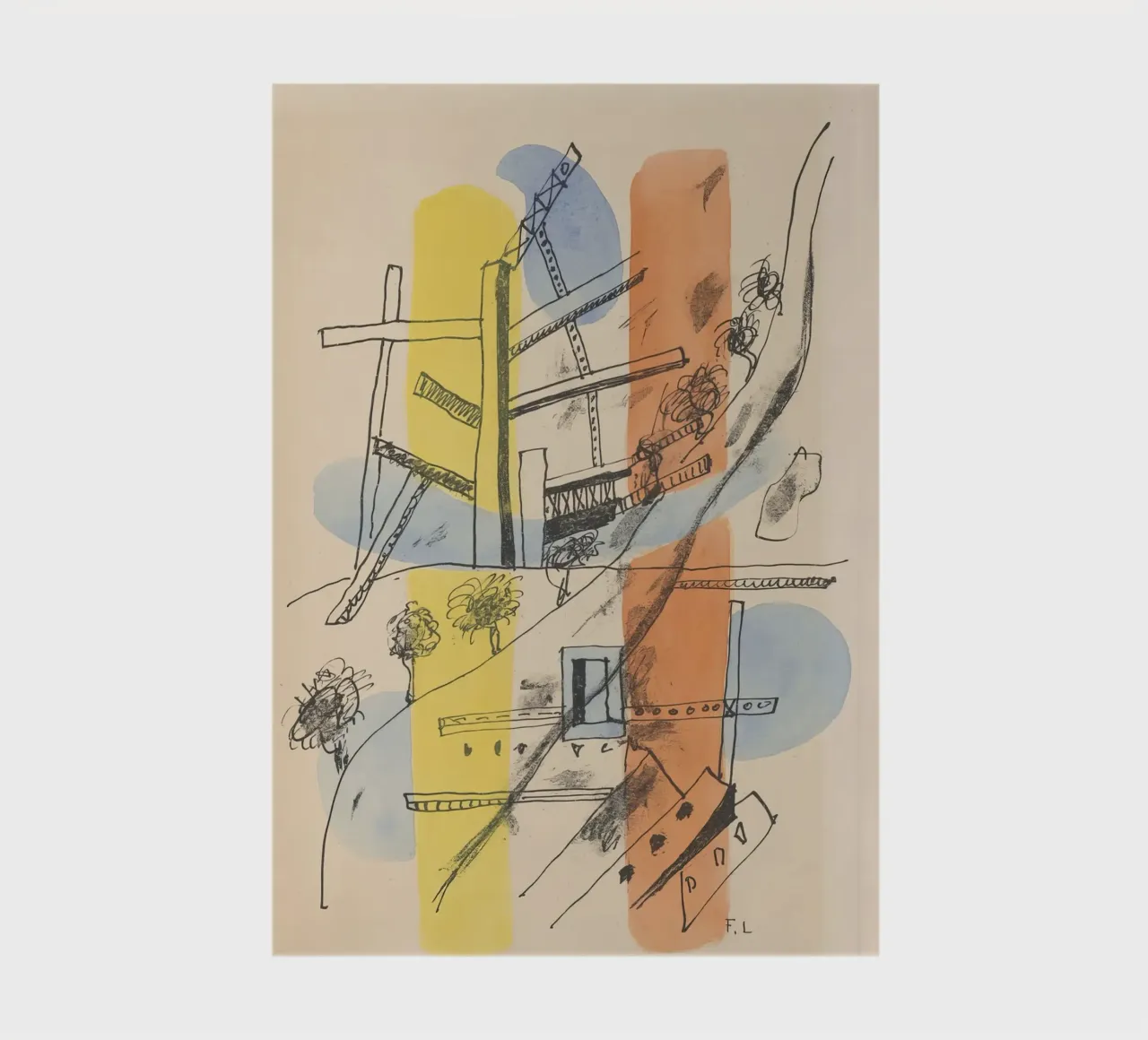 Fernand Léger Metropolitan, Abstract Cityscape, Modernist Sk notebook by NorwesClub