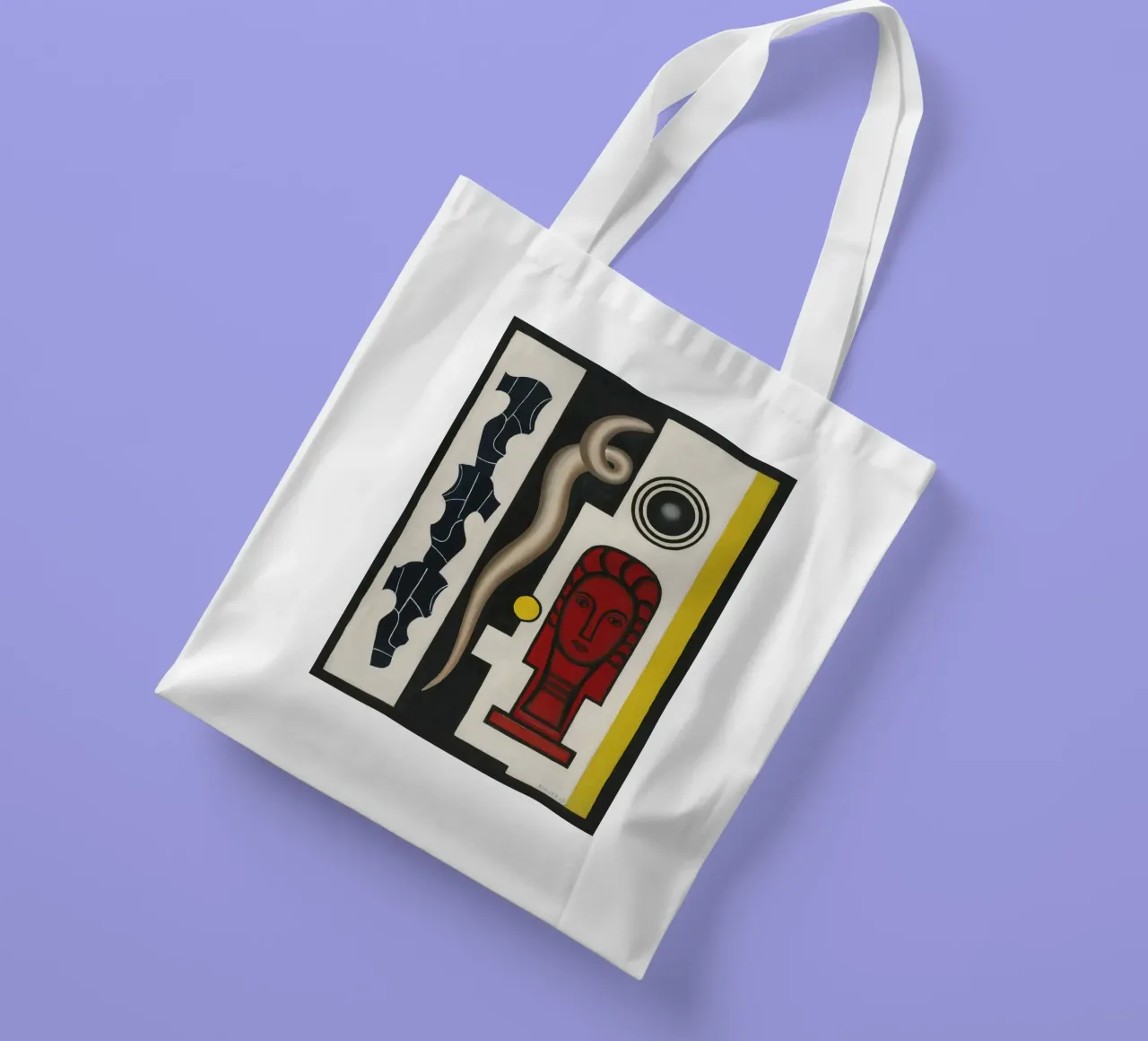 Fernand Léger Natura morta, composizione modernista, forme decise borsa in juta da NorwesClub