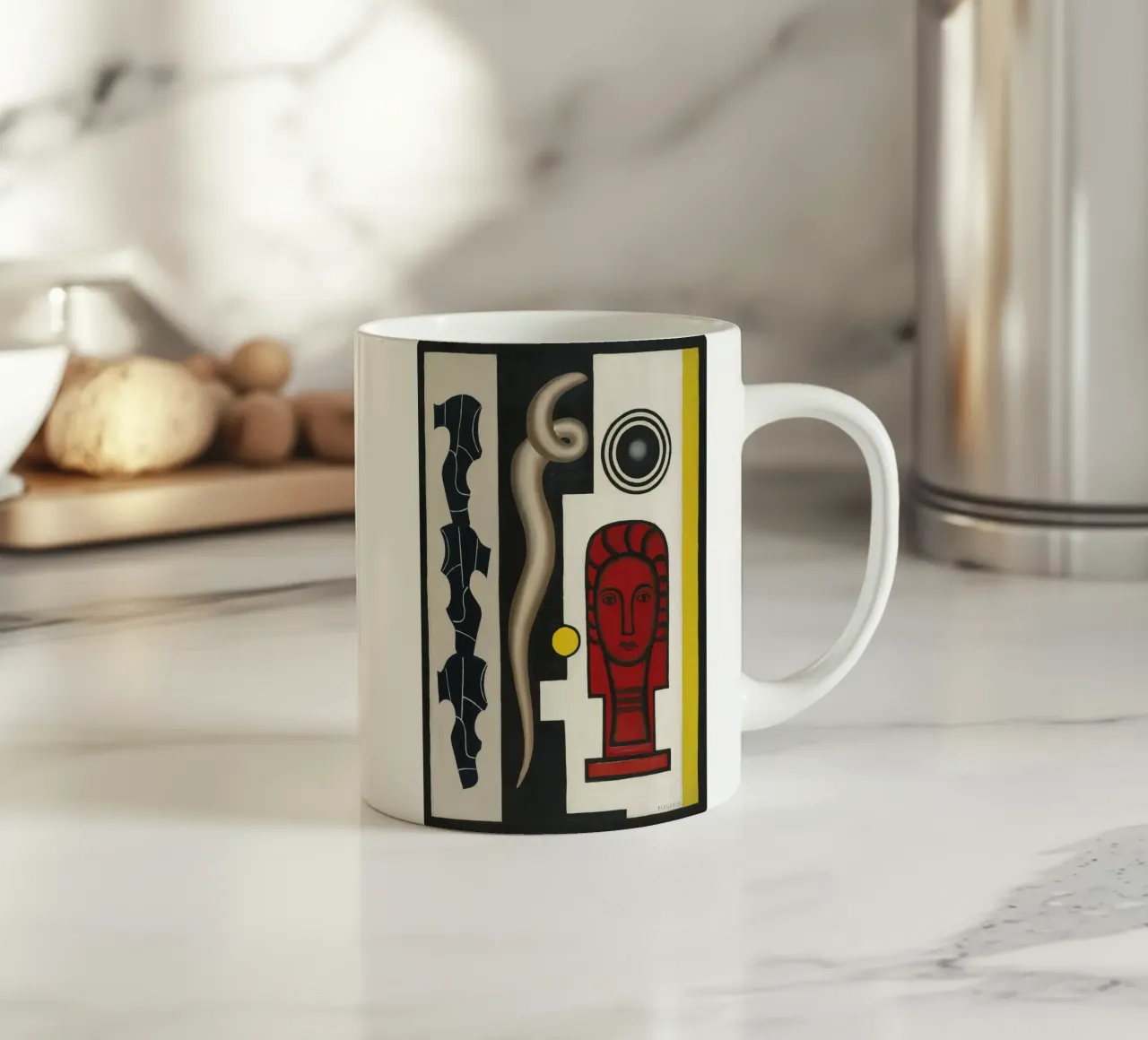 Fernand Léger Natura morta, composizione modernista, forme decise tazza in ceramica da NorwesClub