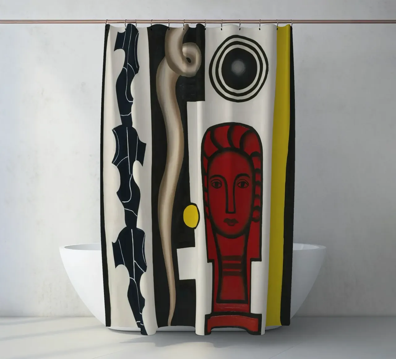 Fernand Léger Natura morta, composizione modernista, forme decise tenda da doccia da NorwesClub