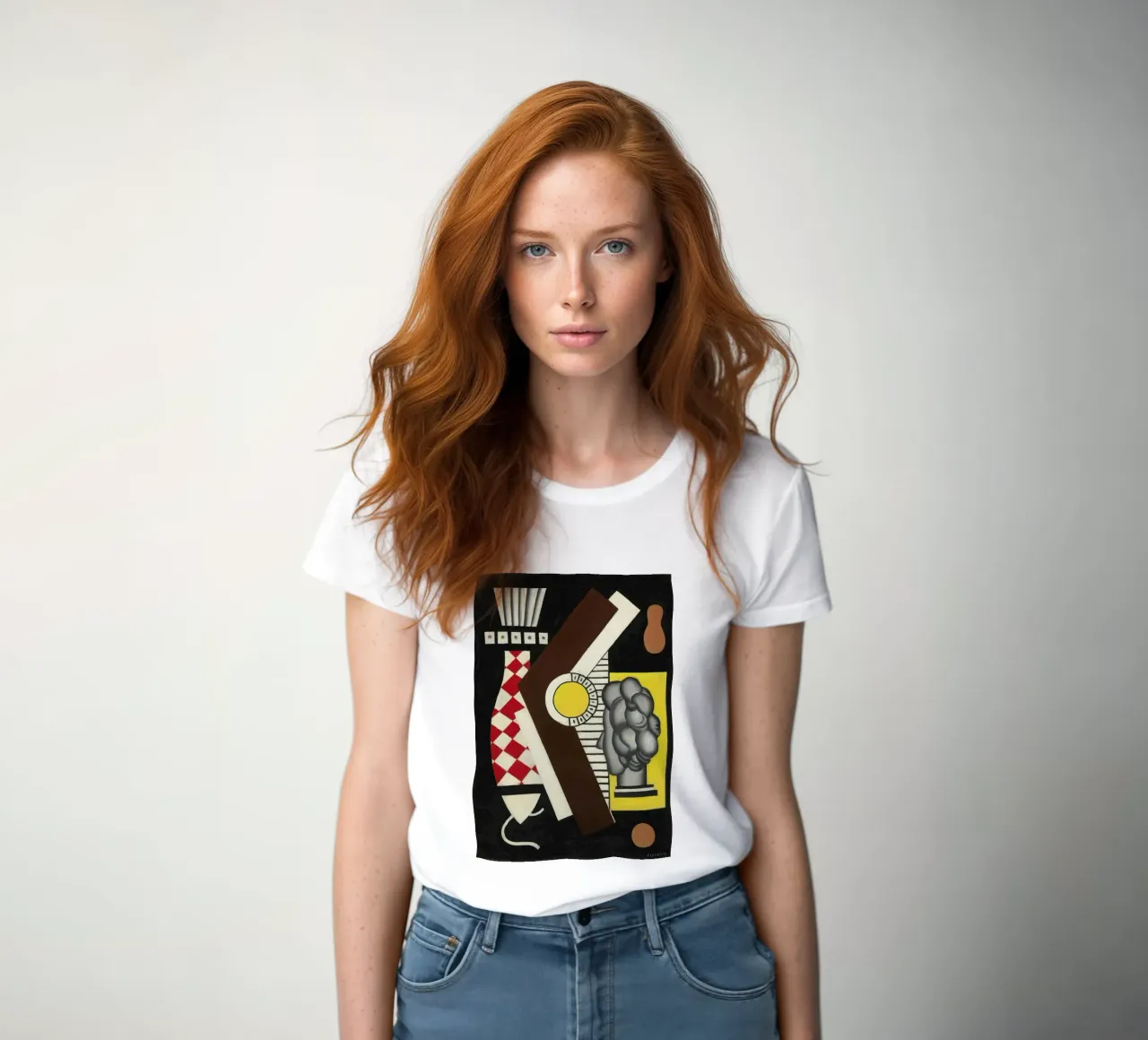 Fernand Léger Still Life, Cubist Forms, Abstract Composition women's fitted t-shirt by NorwesClub