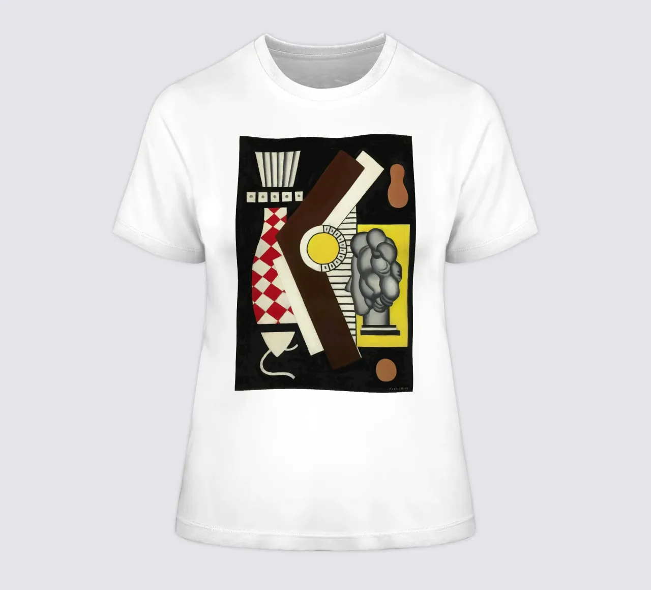 Fernand Léger Still Life, Cubist Forms, Abstract Composition women's fitted t-shirt by NorwesClub