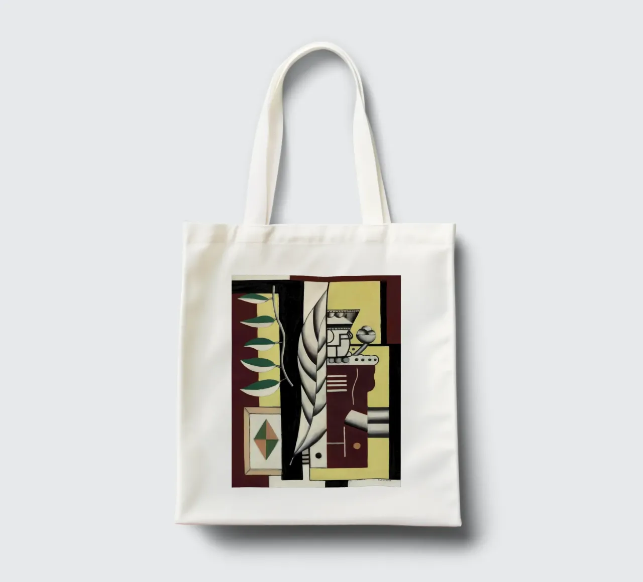 Fernand Léger Natura morta, Cubismo organico, Natura astratta borsa in juta da NorwesClub