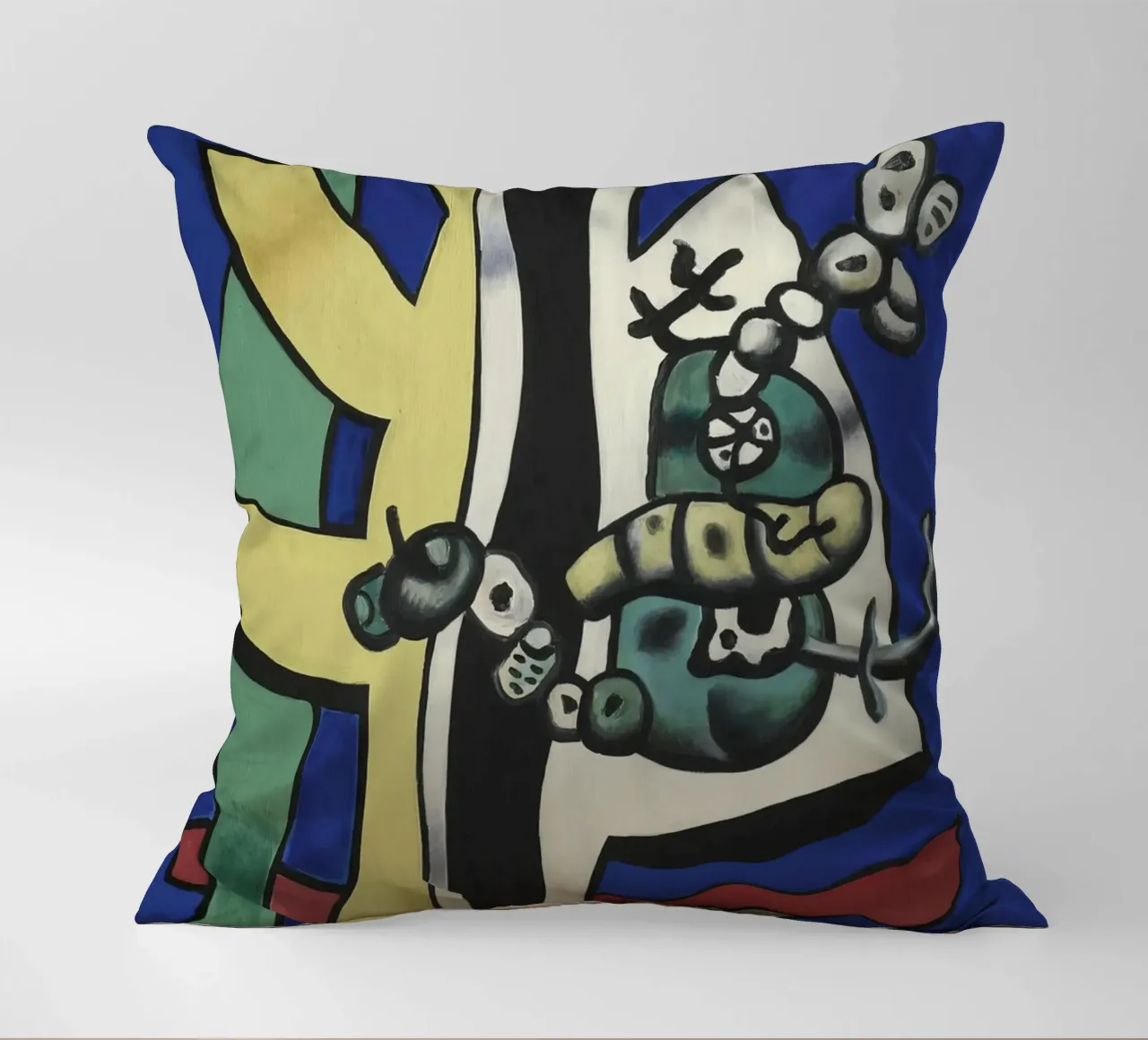 Fernand Léger Frutta su blu, natura morta astratta, Biomorfi cuscino da NorwesClub