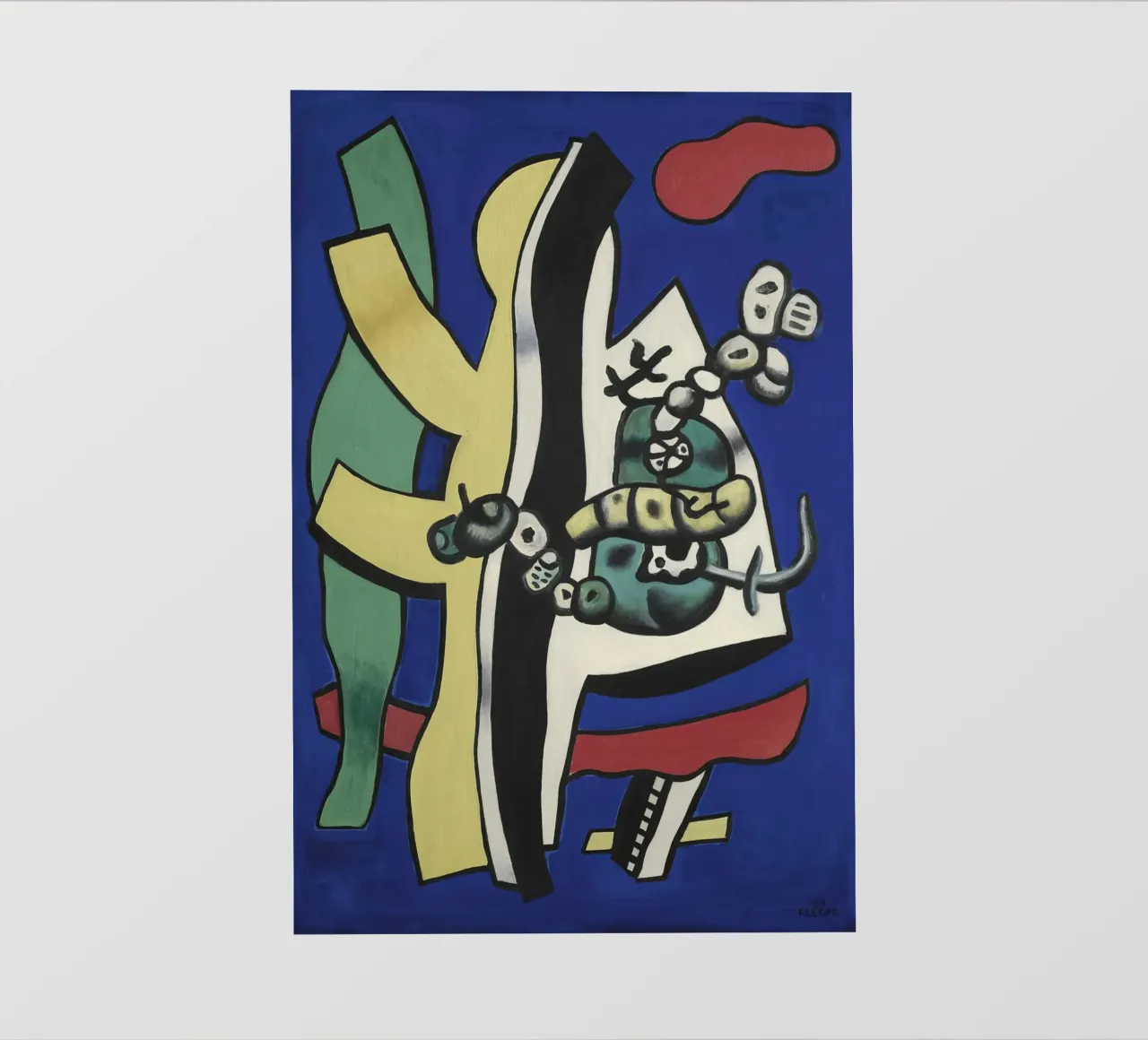 Fernand Léger Frutta su blu, natura morta astratta, Biomorfi telo in pvc da NorwesClub