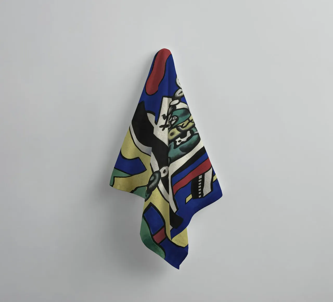 Fernand Léger Frutta su blu, natura morta astratta, Biomorfi asciugamano da bagno da NorwesClub
