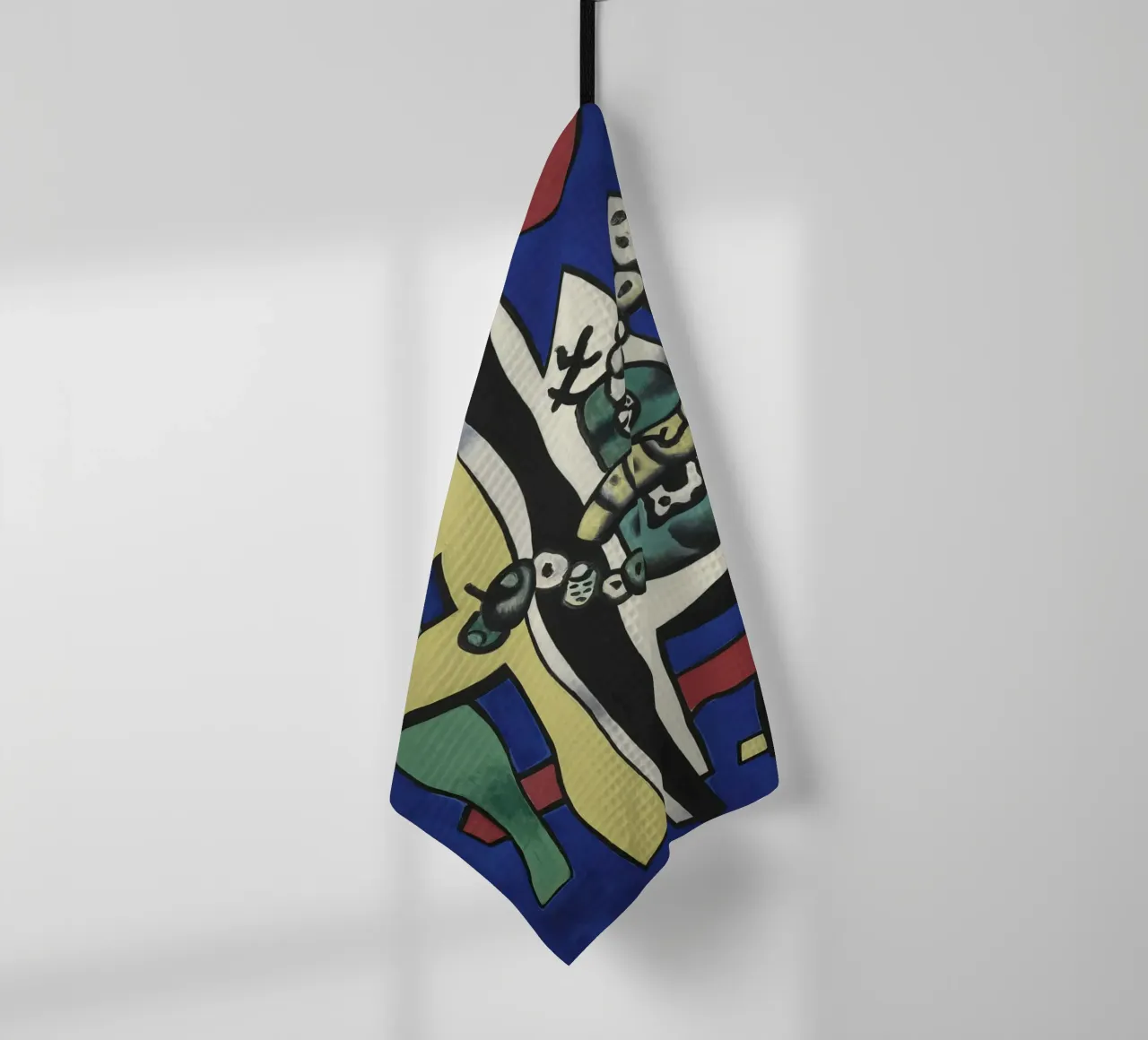 Fernand Léger Fruits sur fond bleu, Nature morte abstraite, Biomorphi torchon de NorwesClub