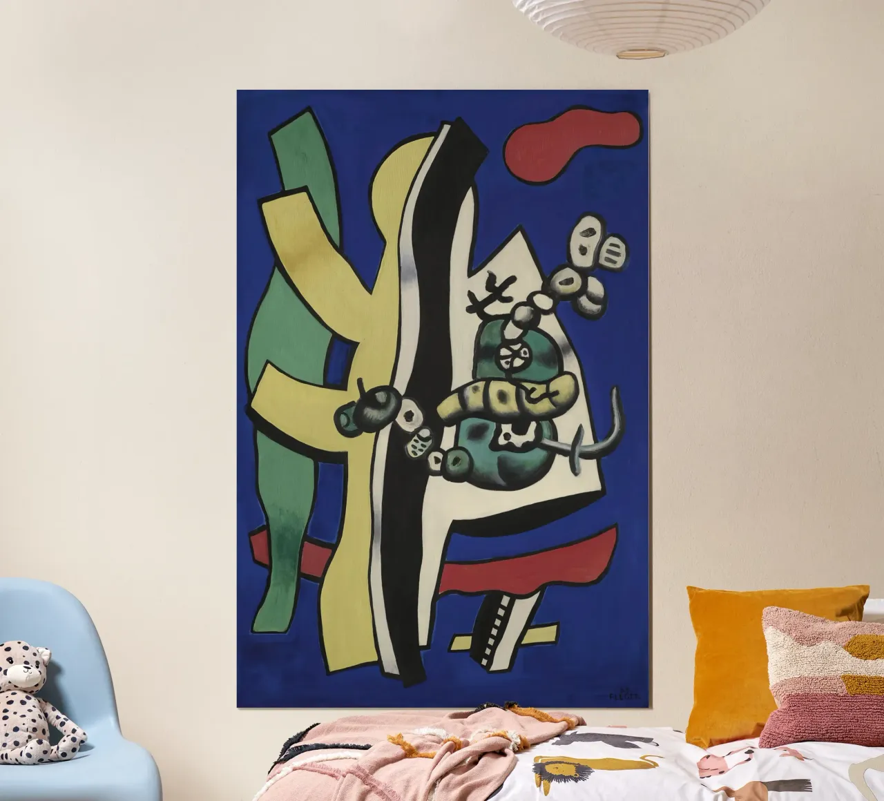 Fernand Léger Fruits on Blue, Abstract Still Life, Biomorphi hahnemühle by NorwesClub