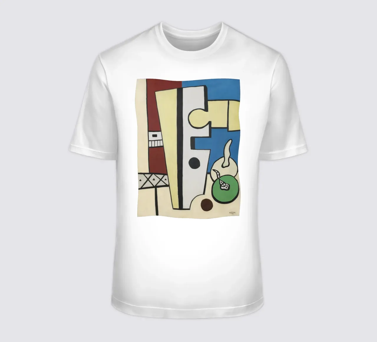 Fernand Léger Blauw en geel stilleven, abstracte compositie t-shirt van NorwesClub