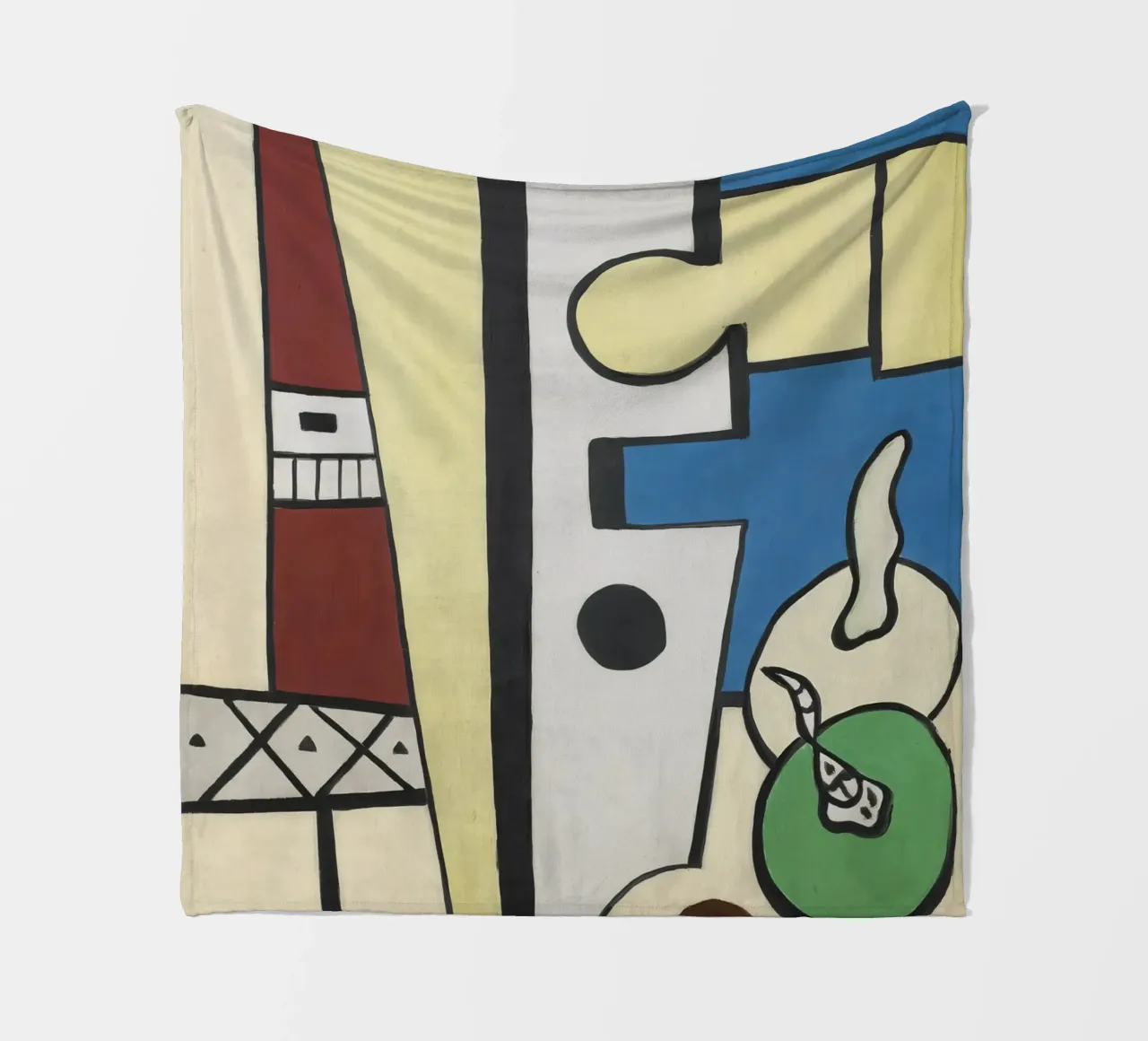 Fernand Léger Blauw en geel stilleven, abstracte compositie fleecedeken van NorwesClub