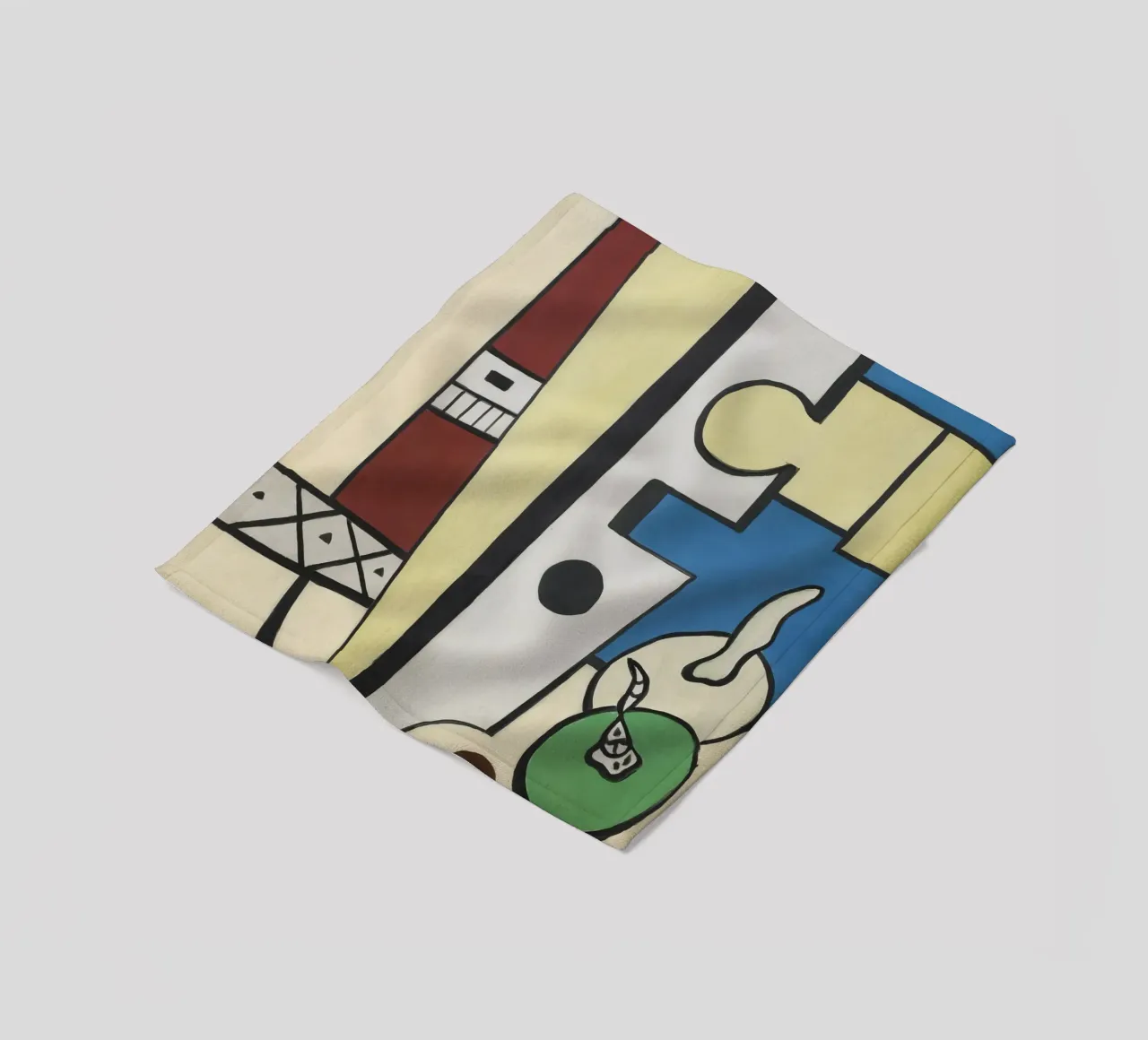 Fernand Léger Blauw en geel stilleven, abstracte compositie fleecedeken van NorwesClub