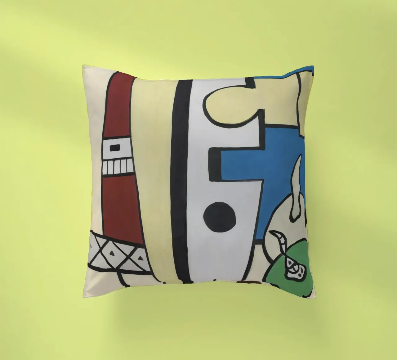 Fernand Léger Natura morta blu e gialla, composizione astratta cuscino da NorwesClub