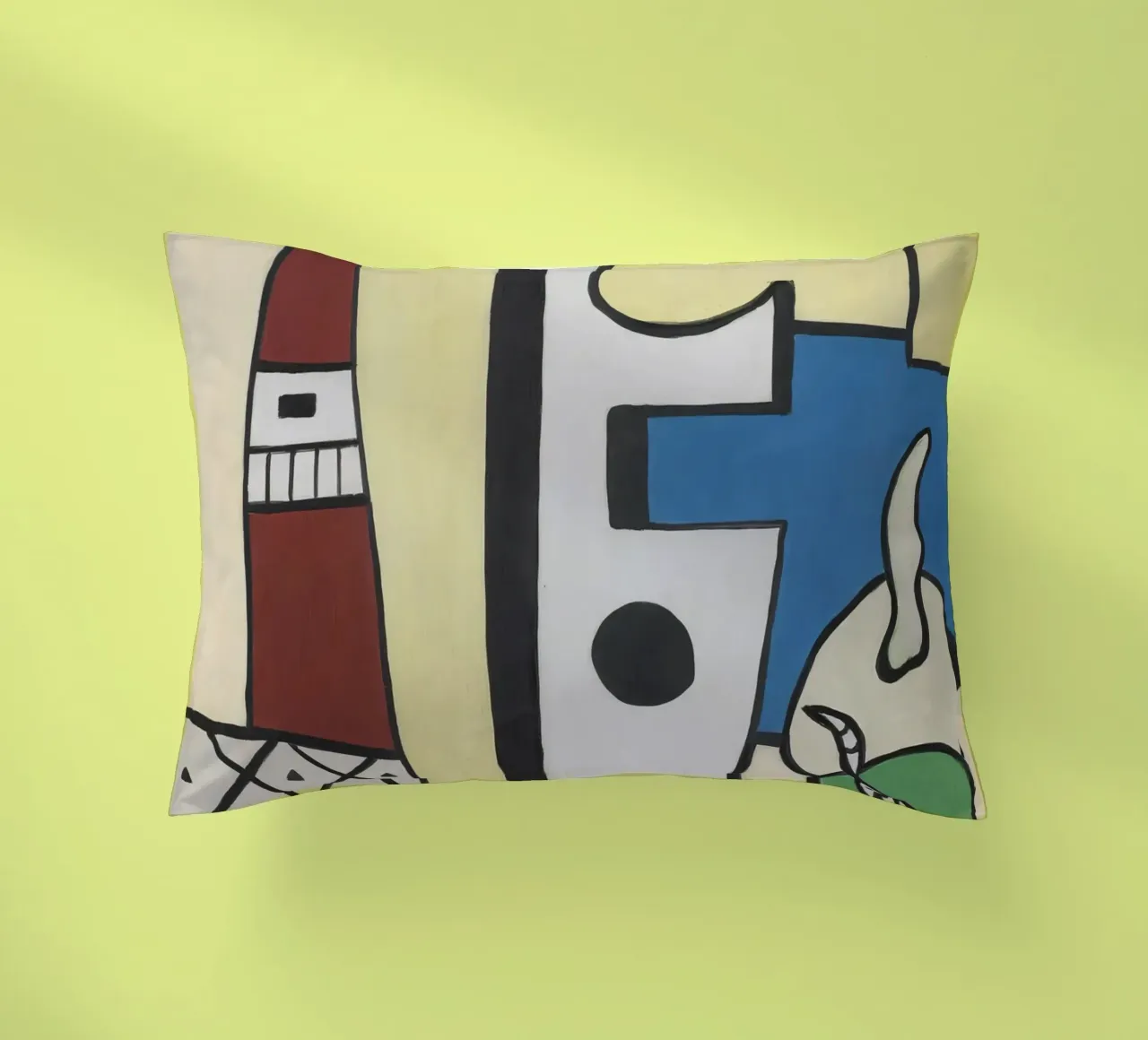 Fernand Léger Natura morta blu e gialla, composizione astratta cuscino da NorwesClub