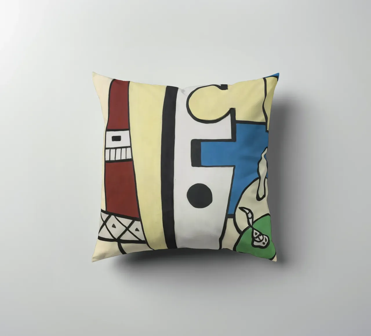 Fernand Léger Natura morta blu e gialla, composizione astratta cuscino da NorwesClub