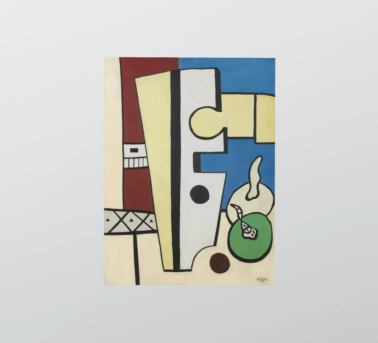 Fernand Léger Nature morte bleue et jaune, composition abstraite autocollant de NorwesClub