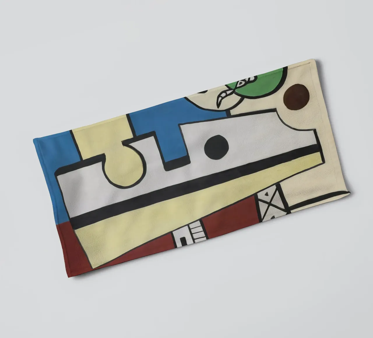 Fernand Léger Blauw en geel stilleven, abstracte compositie badhanddoek van NorwesClub