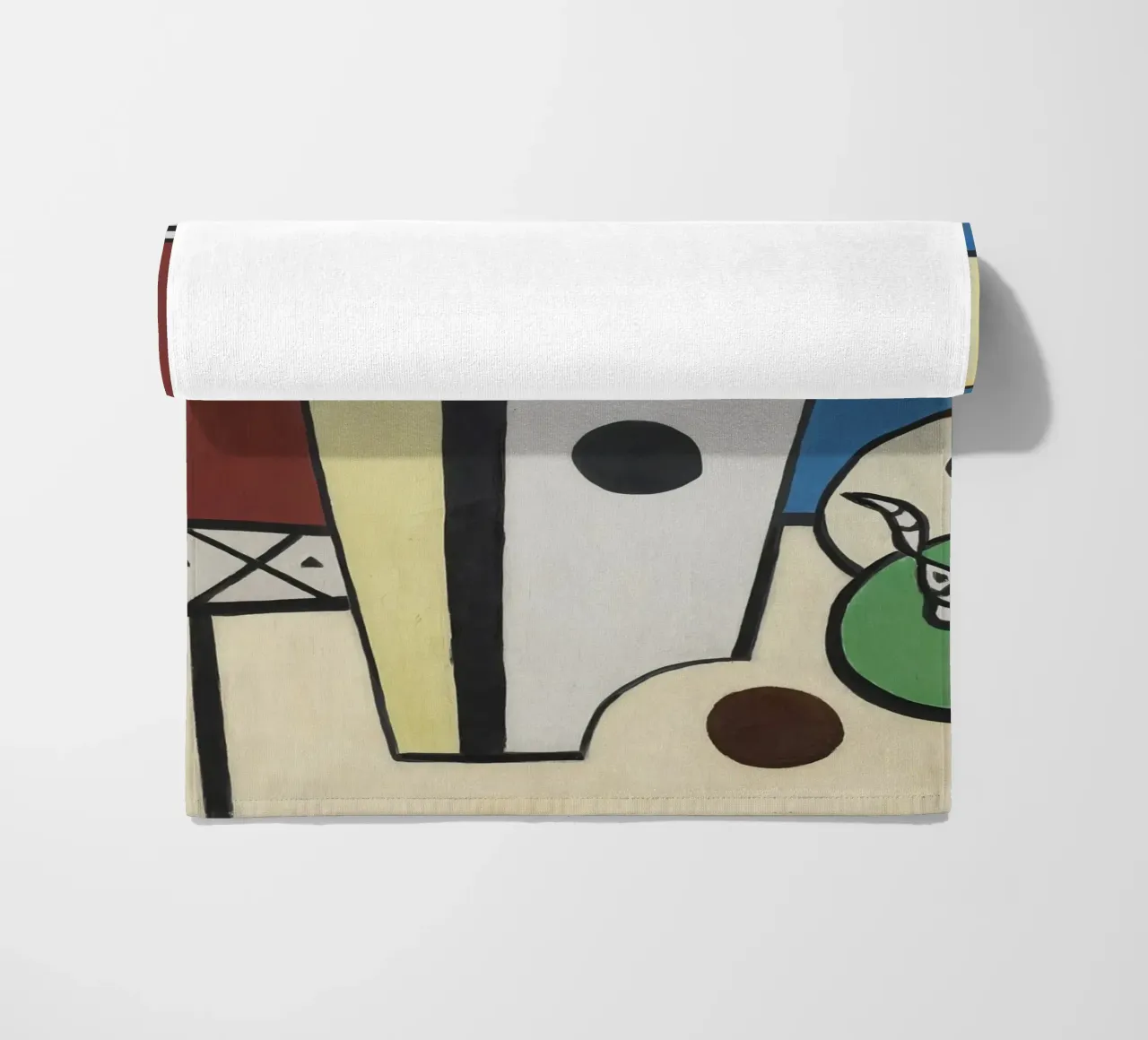 Fernand Léger Blauw en geel stilleven, abstracte compositie strandhanddoek van NorwesClub