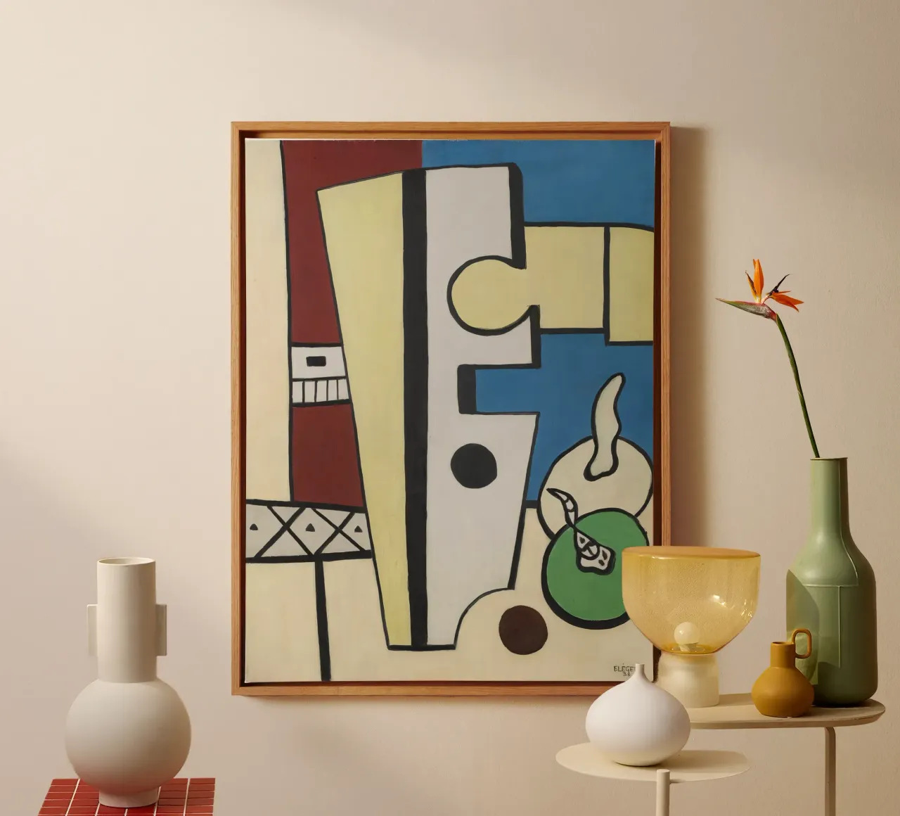 Fernand Léger Blauw en geel stilleven, abstracte compositie canvas van NorwesClub