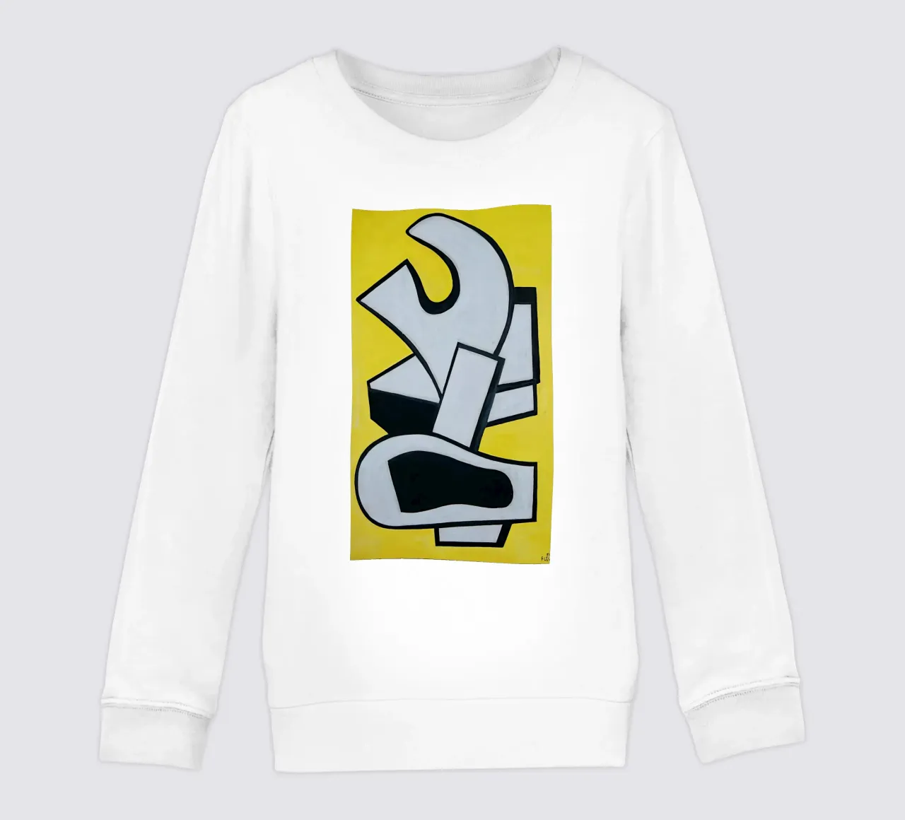 Fernand Léger Murale giallo, forme astratte in grassetto, centro storico felpa bambino da NorwesClub