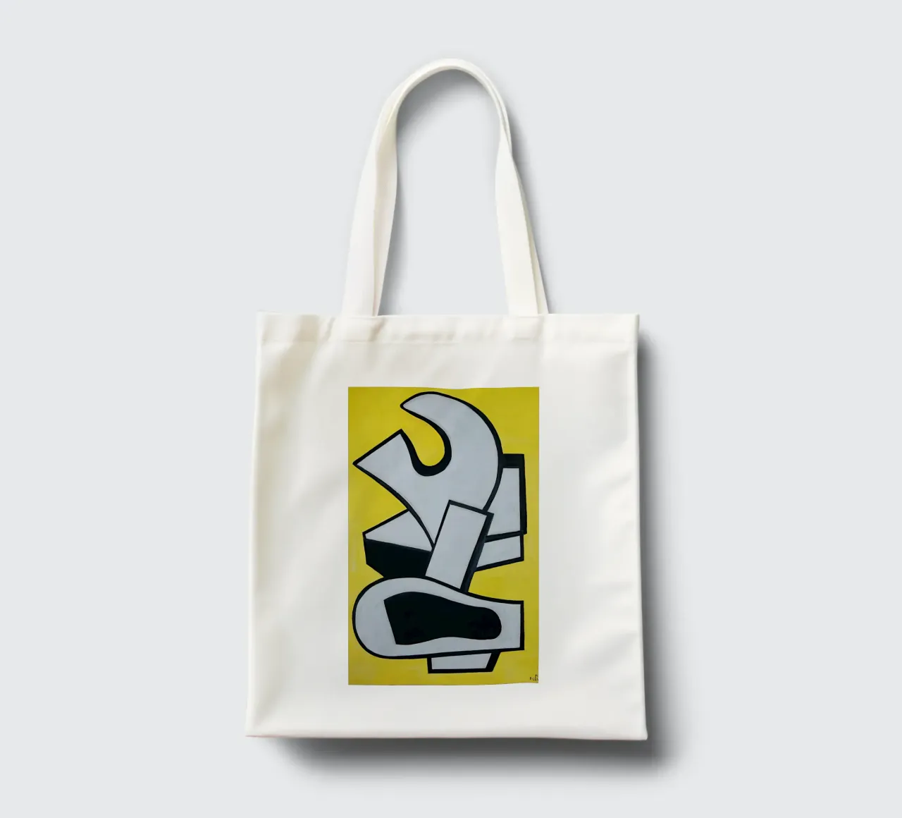 Fernand Léger Murale giallo, forme astratte in grassetto, centro storico borsa in juta da NorwesClub