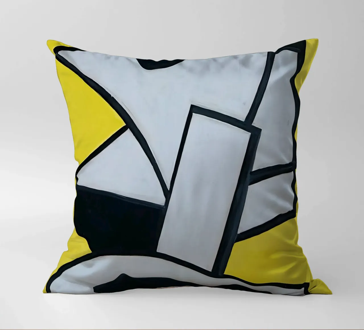 Fernand Léger Mural Yellow, Abstract Bold Shapes, Mid-Centur decorative cushion by NorwesClub