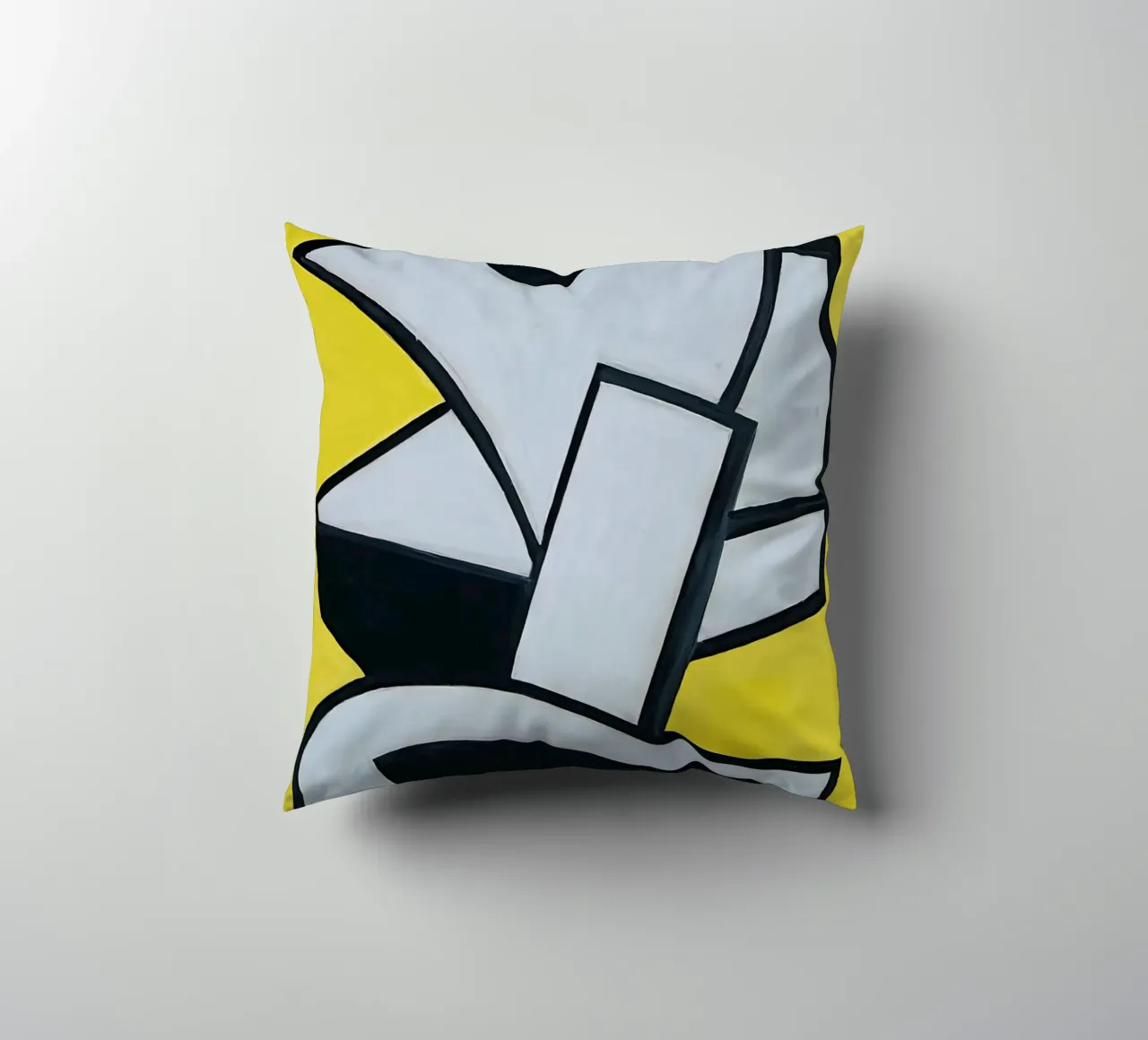 Fernand Léger Mural Yellow, Abstract Bold Shapes, Mid-Centur decorative cushion by NorwesClub