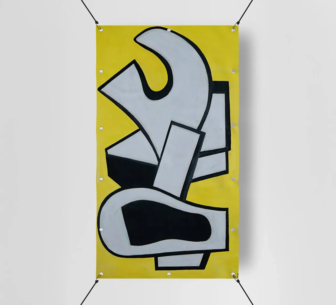 Fernand Léger Murale giallo, forme astratte in grassetto, centro storico telo in pvc da NorwesClub
